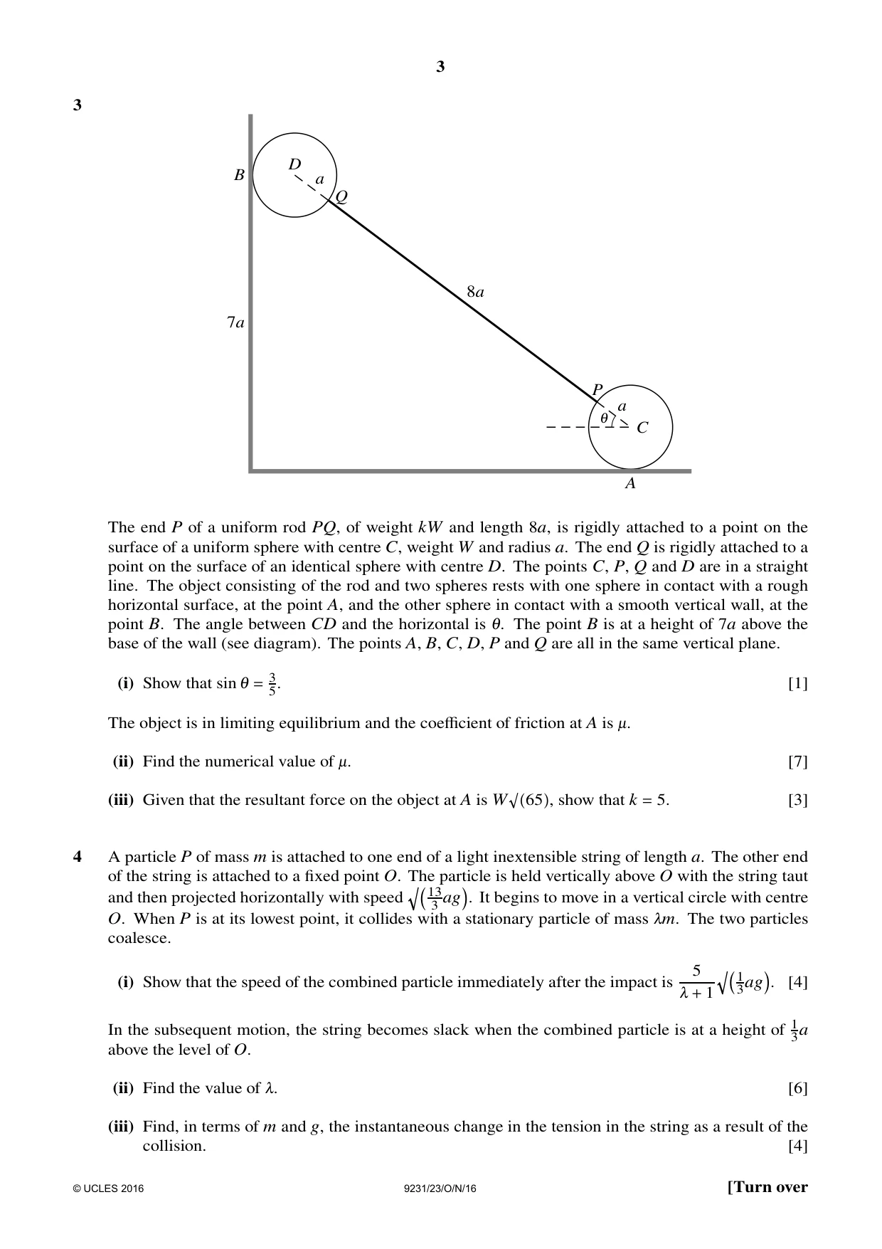 Cambridge A Level Mathematics - Further 9231 2016 Oct/Nov Paper 2 · Variant 3 question paper, page 3 of 8