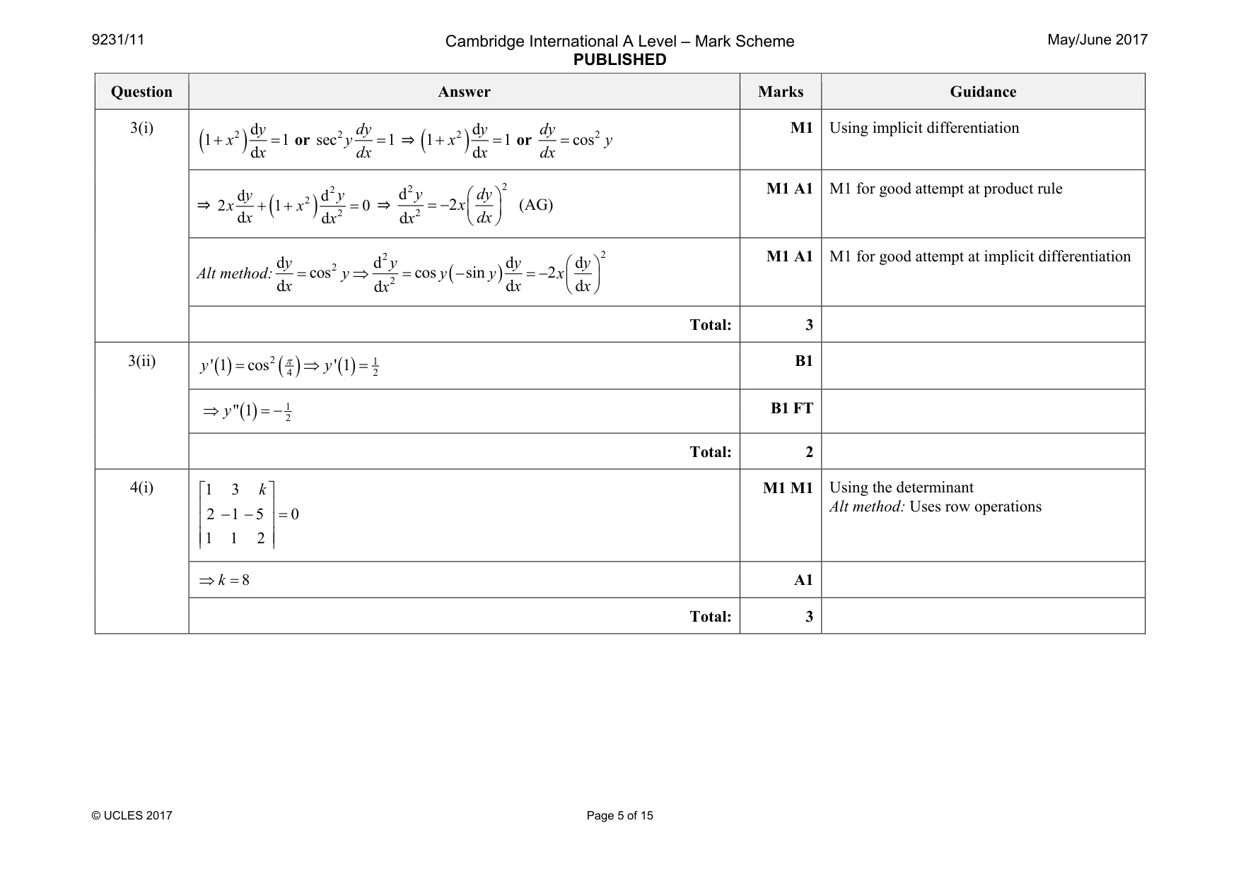 Mark scheme, page 5 of 15