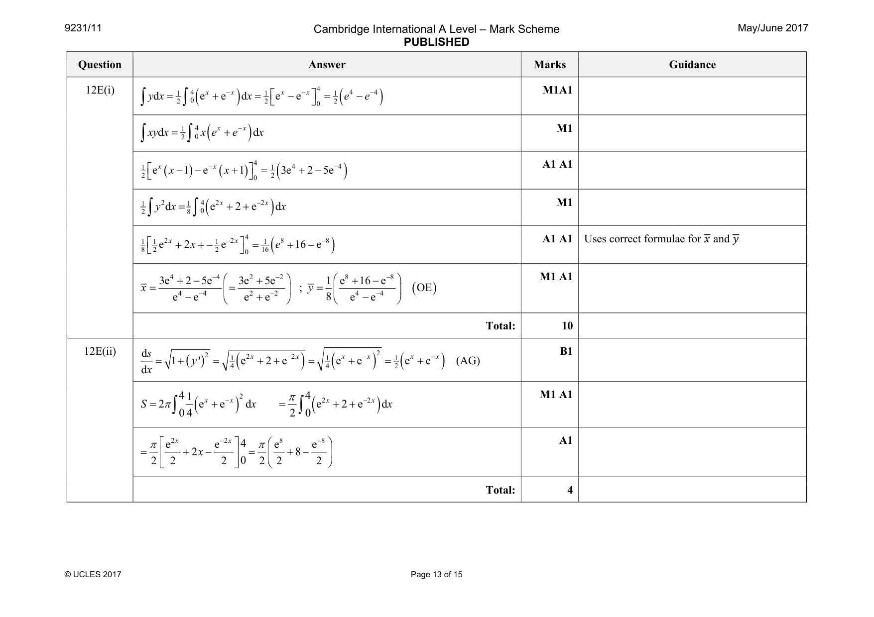 Mark scheme, page 13 of 15