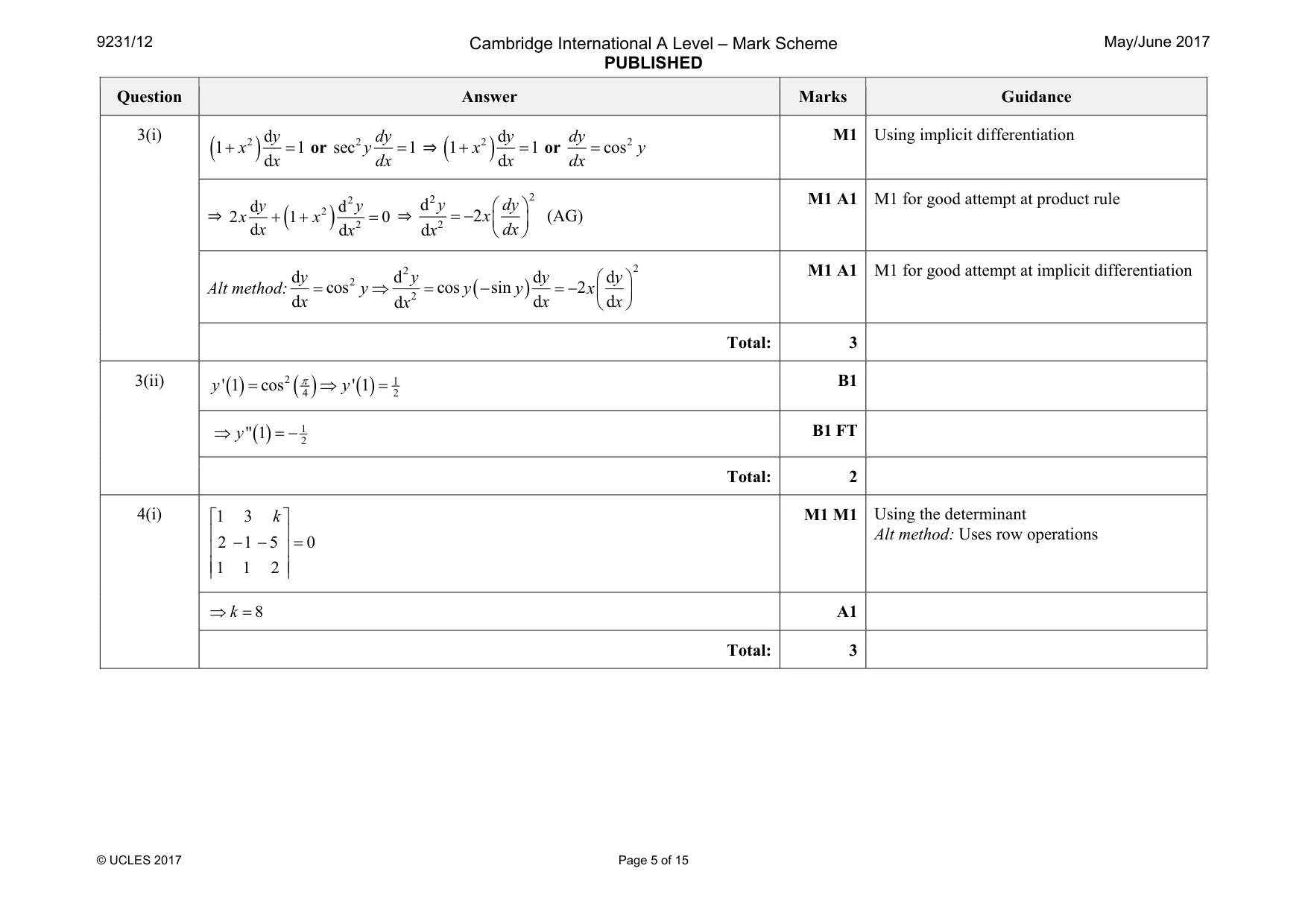 Mark scheme, page 5 of 15