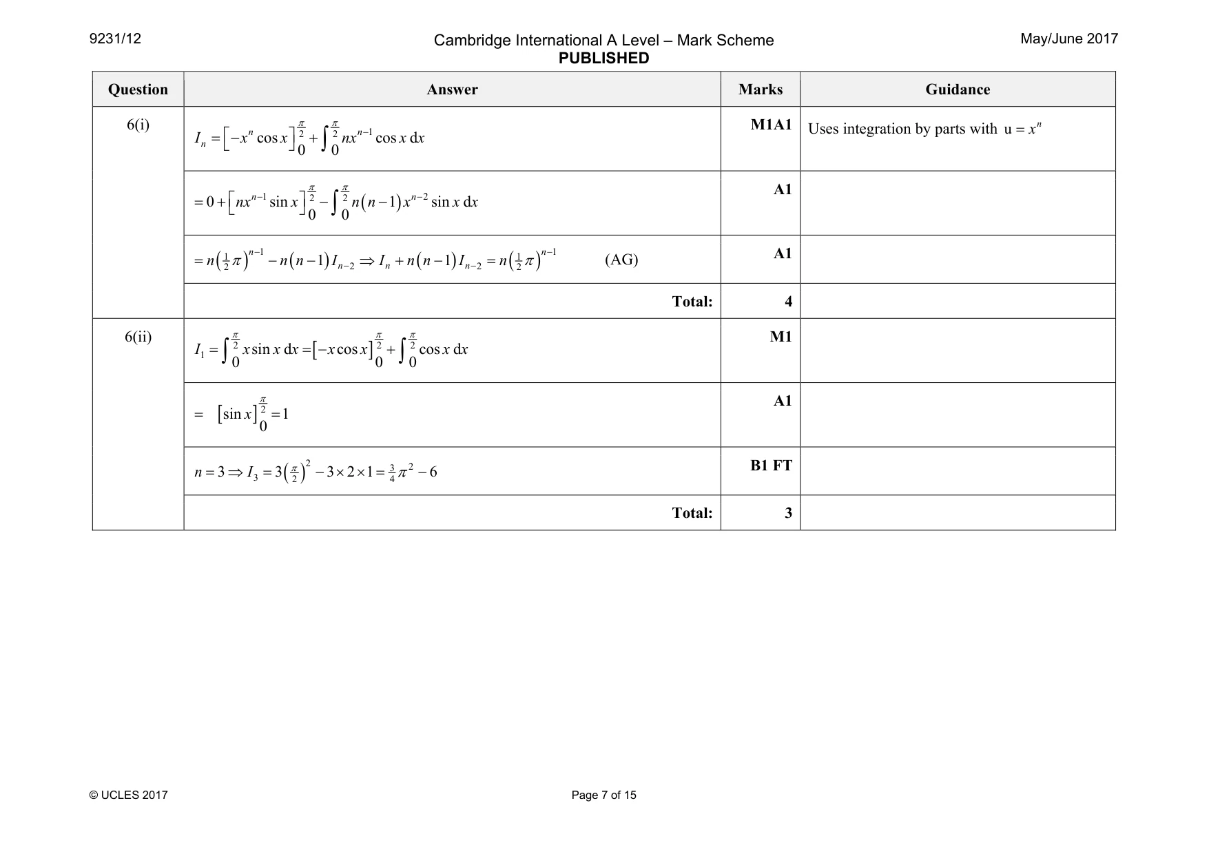 Mark scheme, page 7 of 15