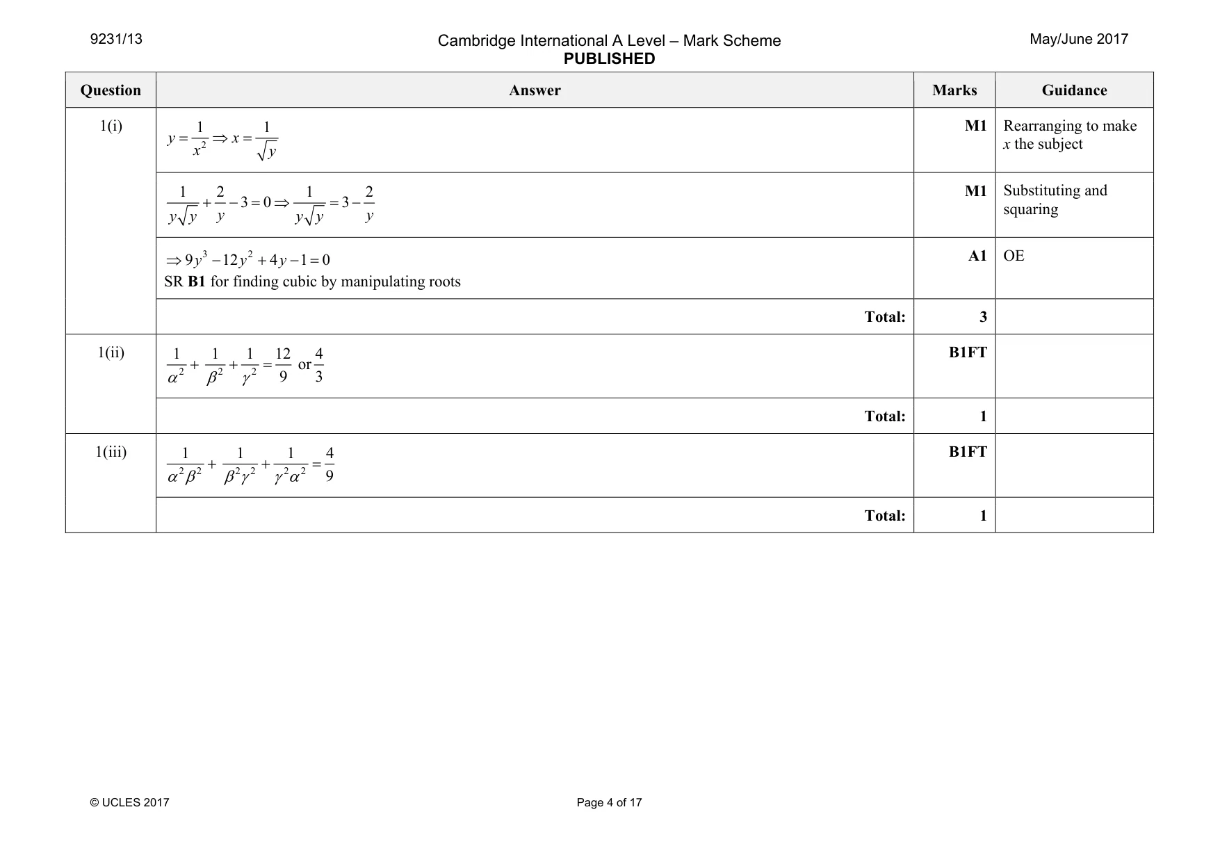 Mark scheme, page 4 of 17