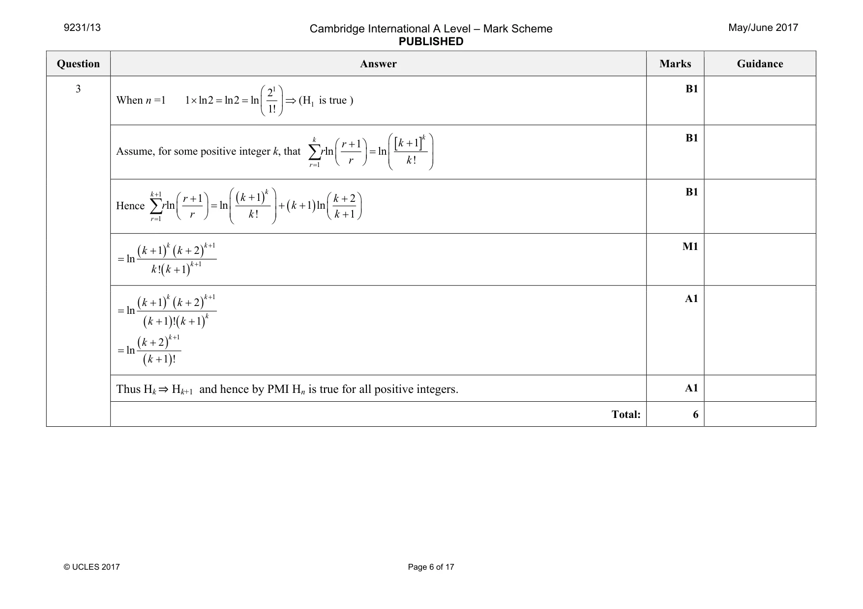 Mark scheme, page 6 of 17