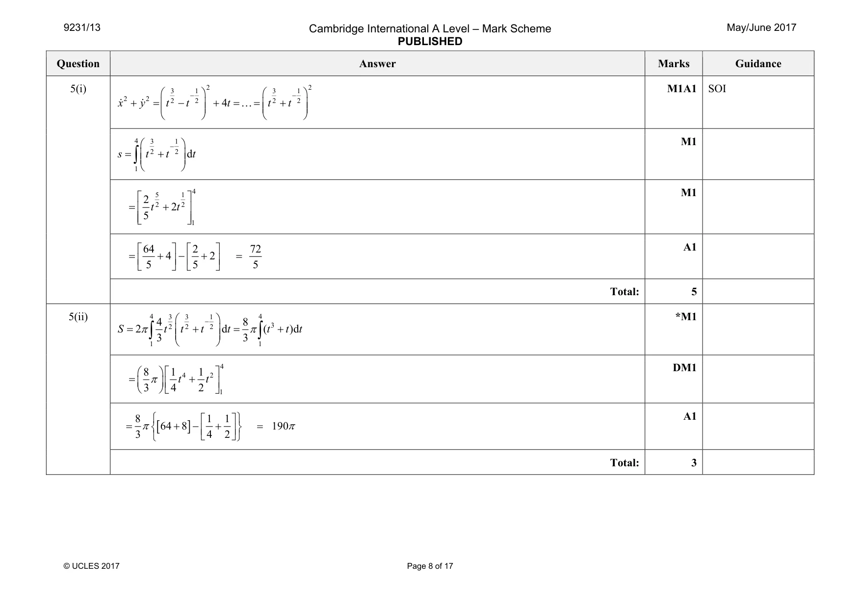 Mark scheme, page 8 of 17