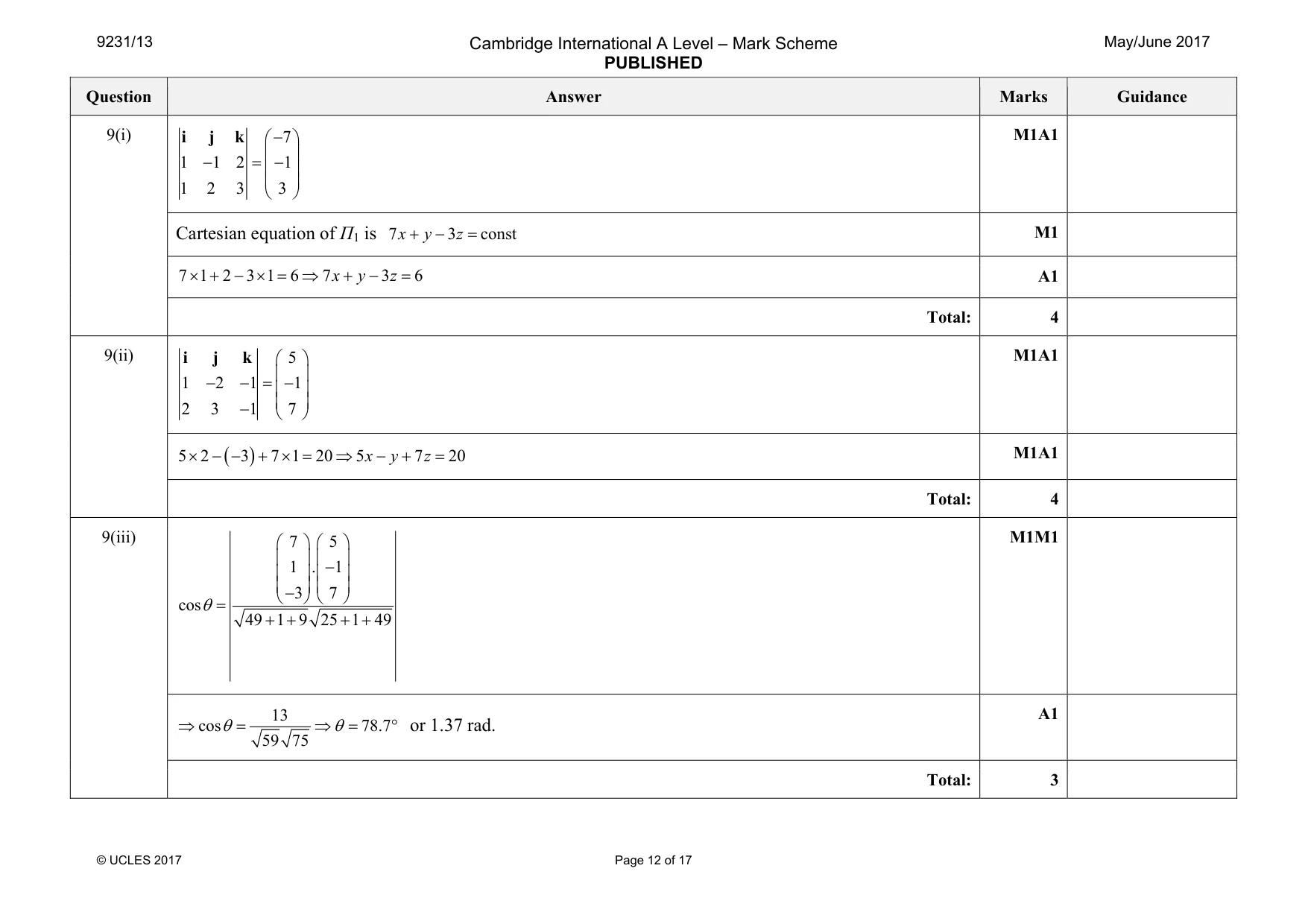Mark scheme, page 12 of 17
