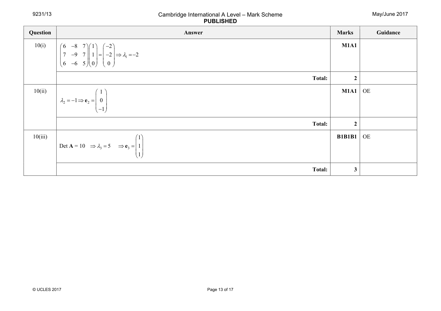 Mark scheme, page 13 of 17
