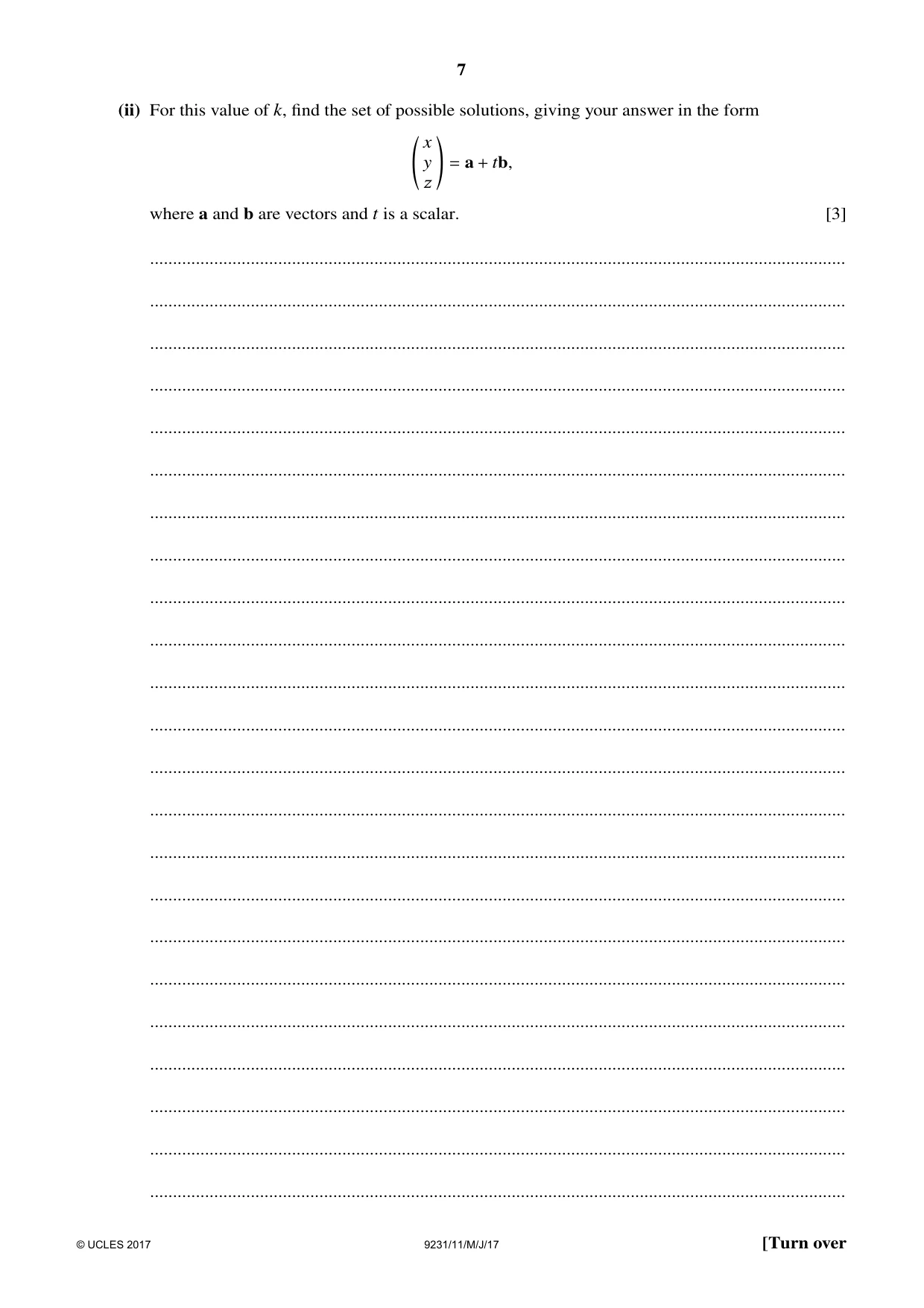 Cambridge A Level Mathematics - Further 9231 2017 May/June Paper 1 · Variant 1 question paper, page 7 of 28