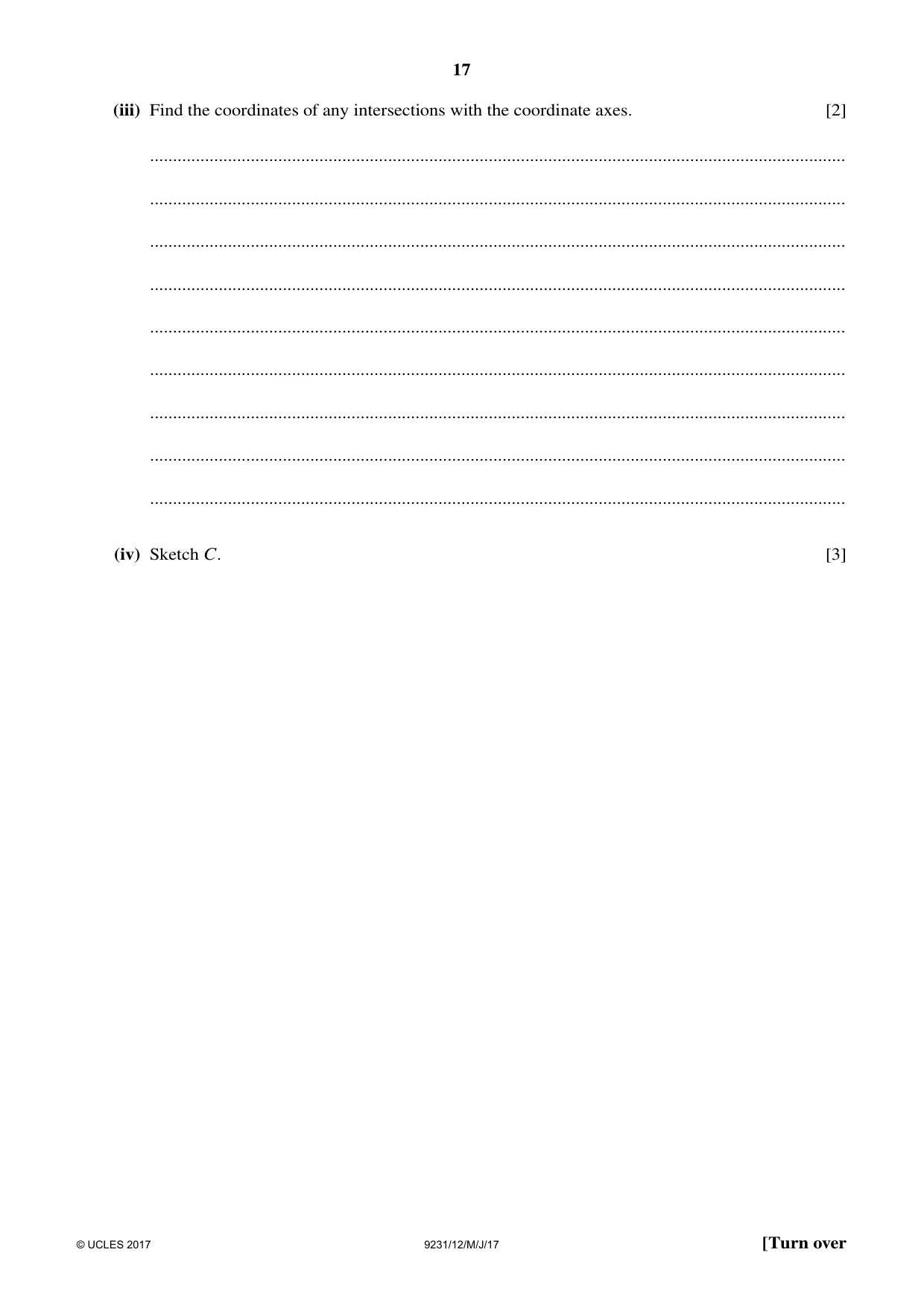 Cambridge A Level Mathematics - Further 9231 2017 May/June Paper 1 · Variant 2 question paper, page 17 of 28