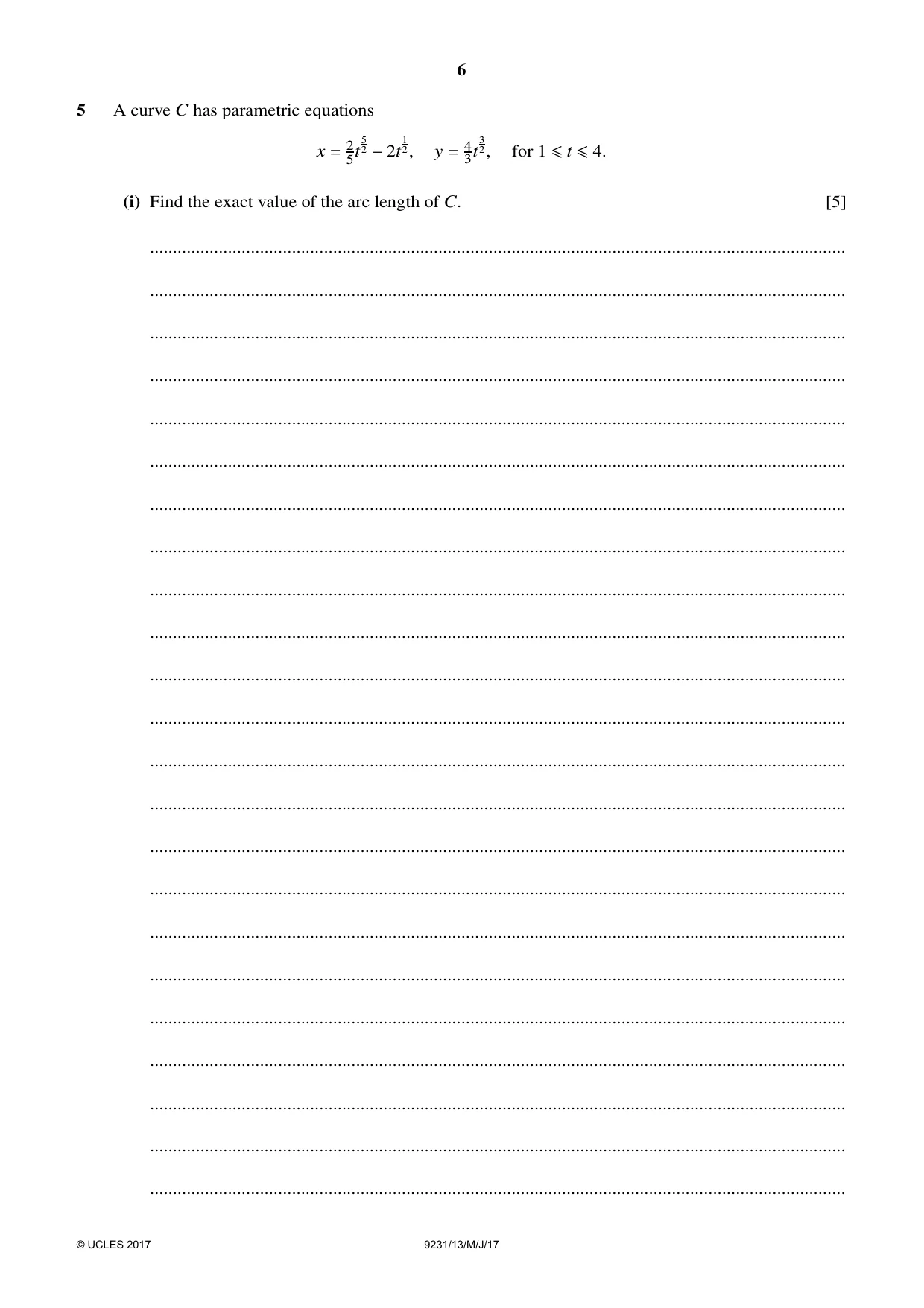 Cambridge A Level Mathematics - Further 9231 2017 May/June Paper 1 · Variant 3 question paper, page 6 of 24