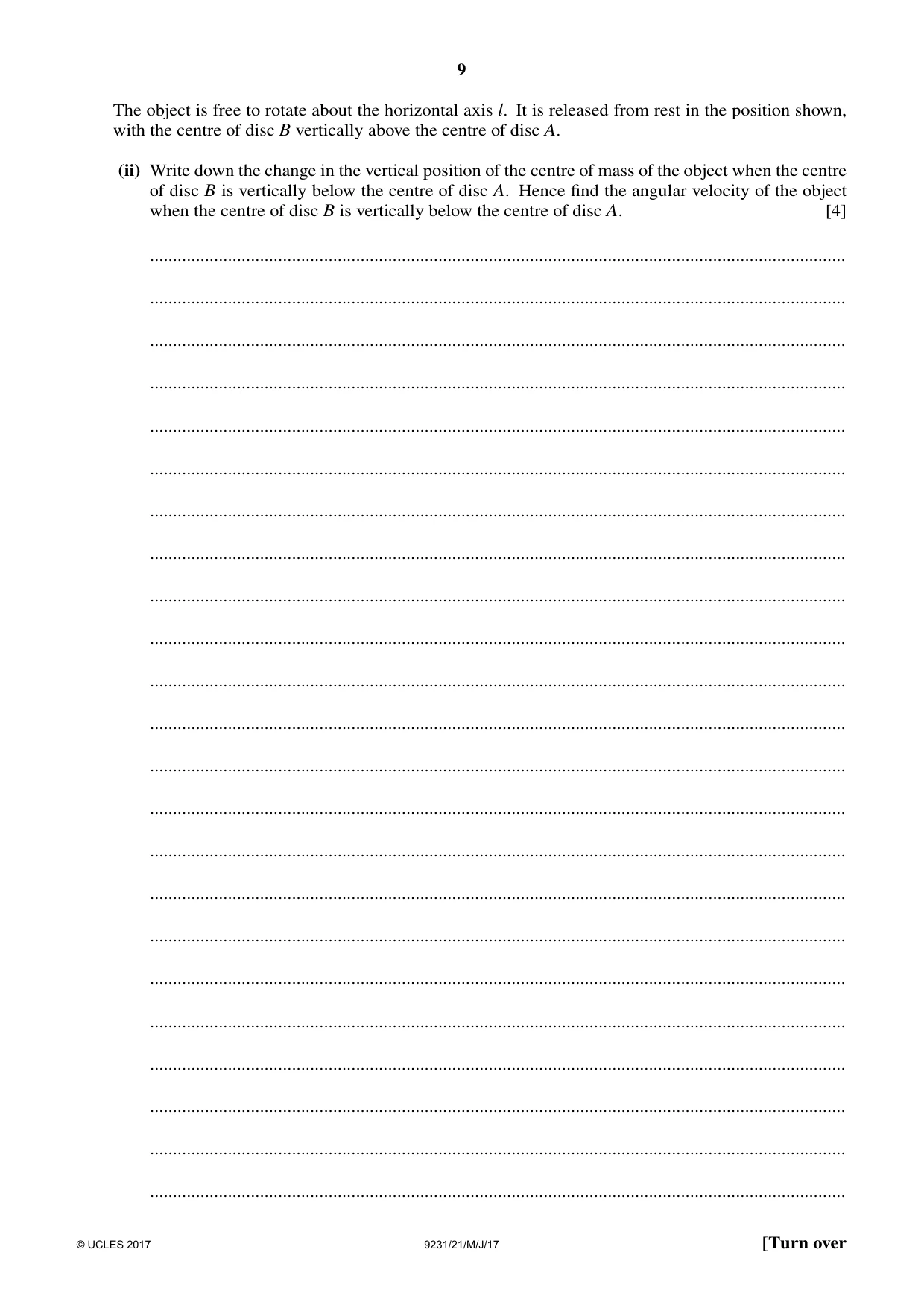 Cambridge A Level Mathematics - Further 9231 2017 May/June Paper 2 · Variant 1 question paper, page 9 of 28