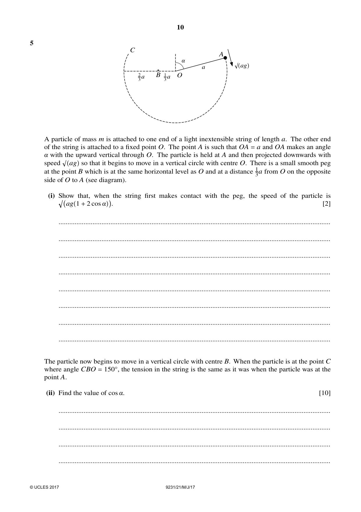 Cambridge A Level Mathematics - Further 9231 2017 May/June Paper 2 · Variant 1 question paper, page 10 of 28