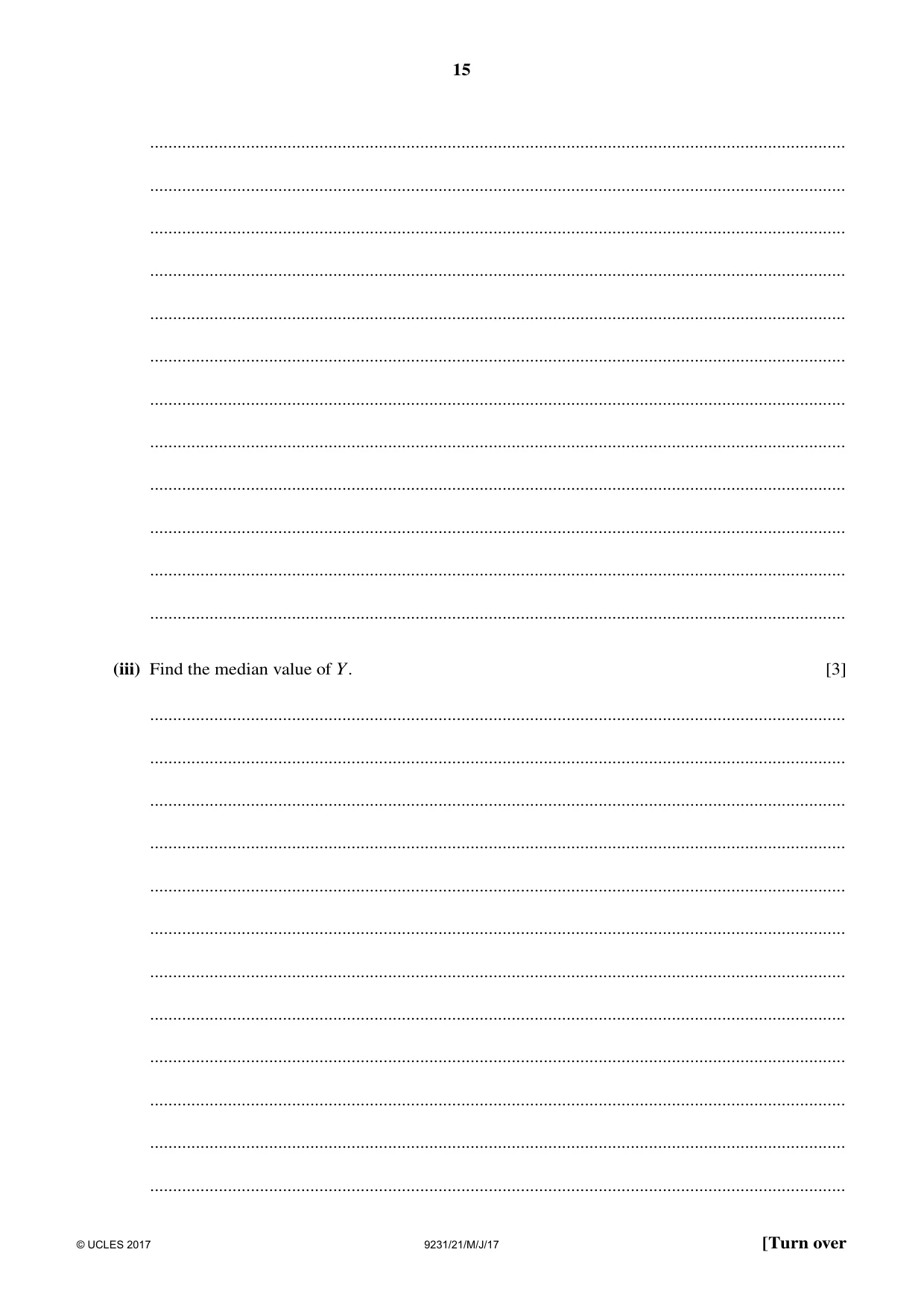 Cambridge A Level Mathematics - Further 9231 2017 May/June Paper 2 · Variant 1 question paper, page 15 of 28
