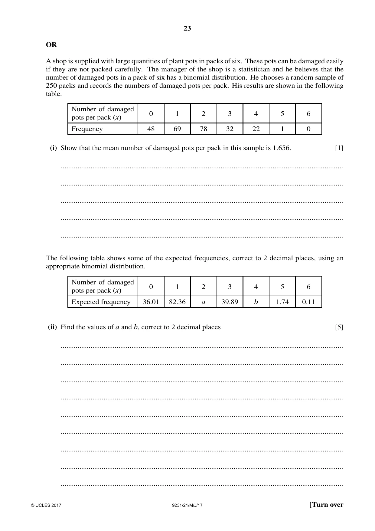 Cambridge A Level Mathematics - Further 9231 2017 May/June Paper 2 · Variant 1 question paper, page 23 of 28