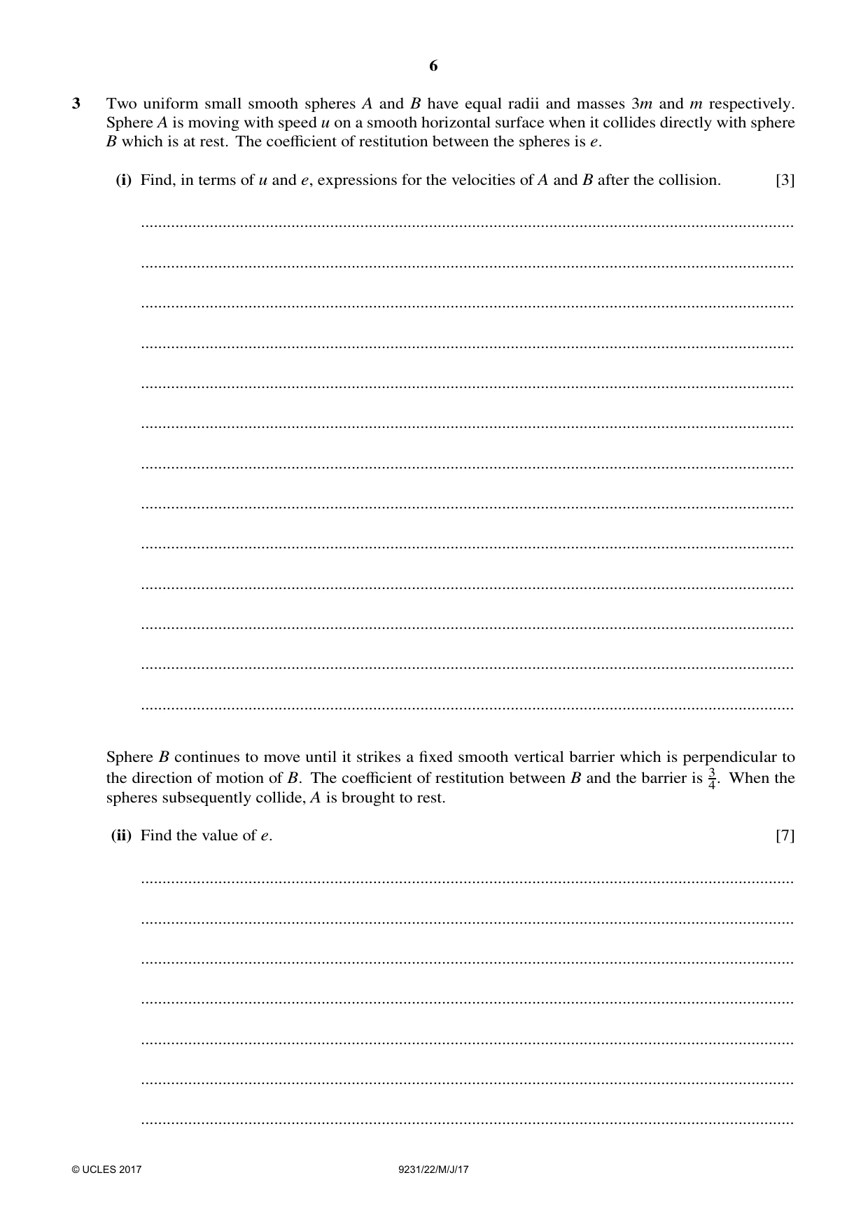 Cambridge A Level Mathematics - Further 9231 2017 May/June Paper 2 · Variant 2 question paper, page 6 of 28