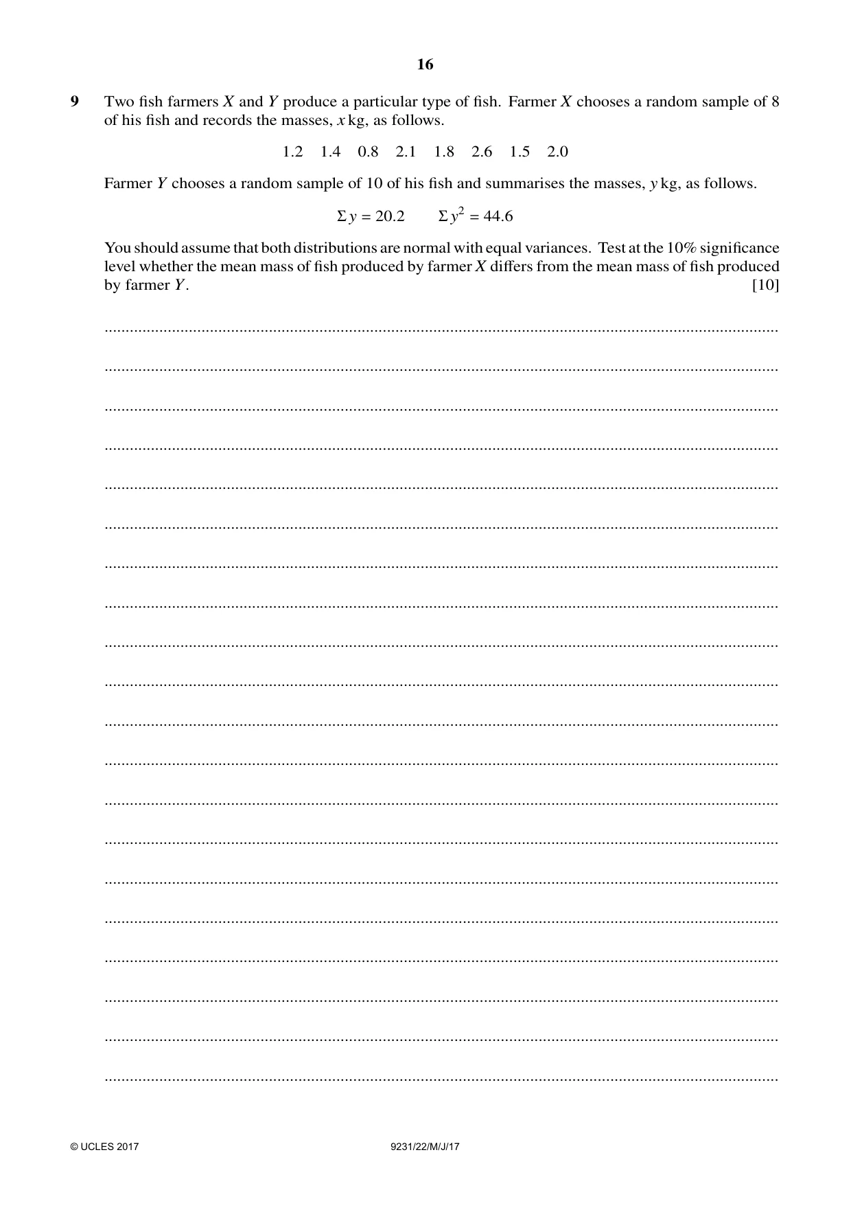 Cambridge A Level Mathematics - Further 9231 2017 May/June Paper 2 · Variant 2 question paper, page 16 of 28