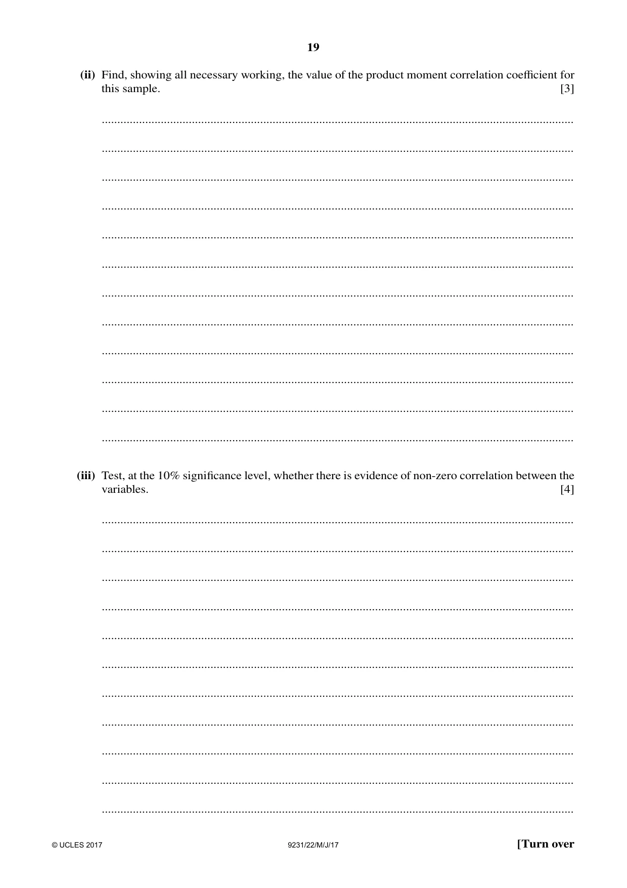Cambridge A Level Mathematics - Further 9231 2017 May/June Paper 2 · Variant 2 question paper, page 19 of 28