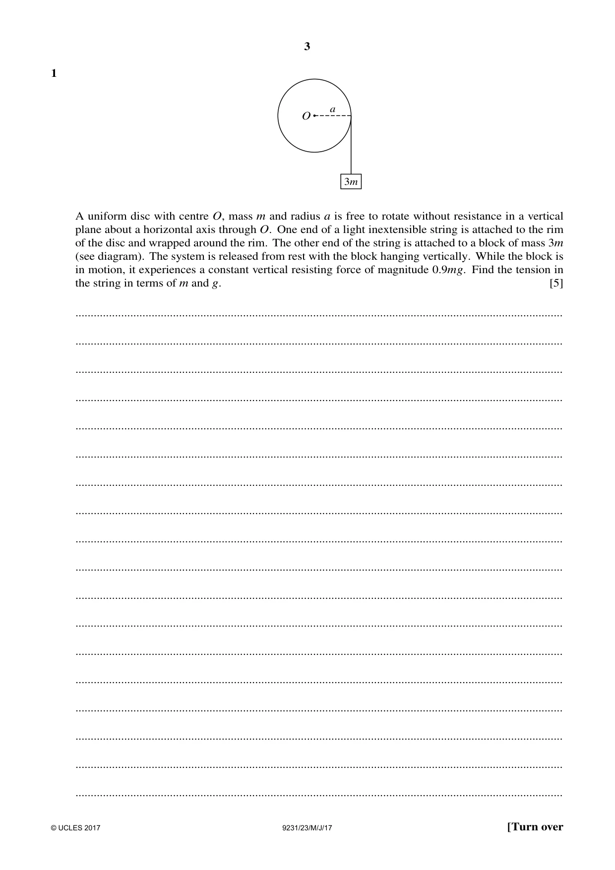 Cambridge A Level Mathematics - Further 9231 2017 May/June Paper 2 · Variant 3 question paper, page 3 of 24