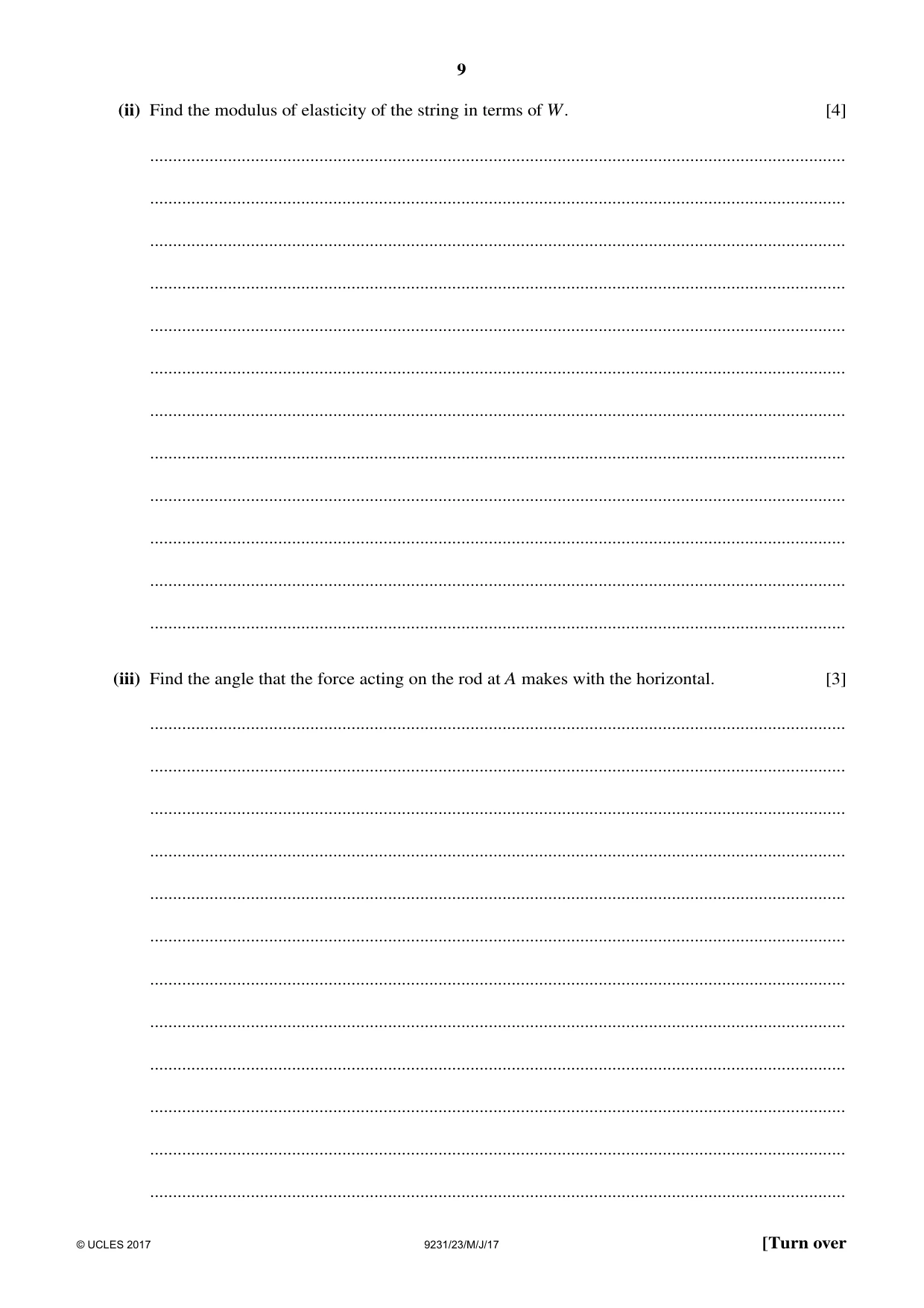 Cambridge A Level Mathematics - Further 9231 2017 May/June Paper 2 · Variant 3 question paper, page 9 of 24