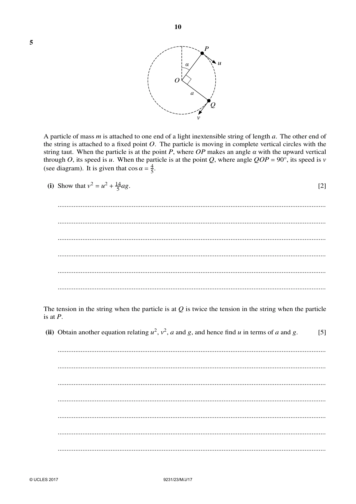 Cambridge A Level Mathematics - Further 9231 2017 May/June Paper 2 · Variant 3 question paper, page 10 of 24