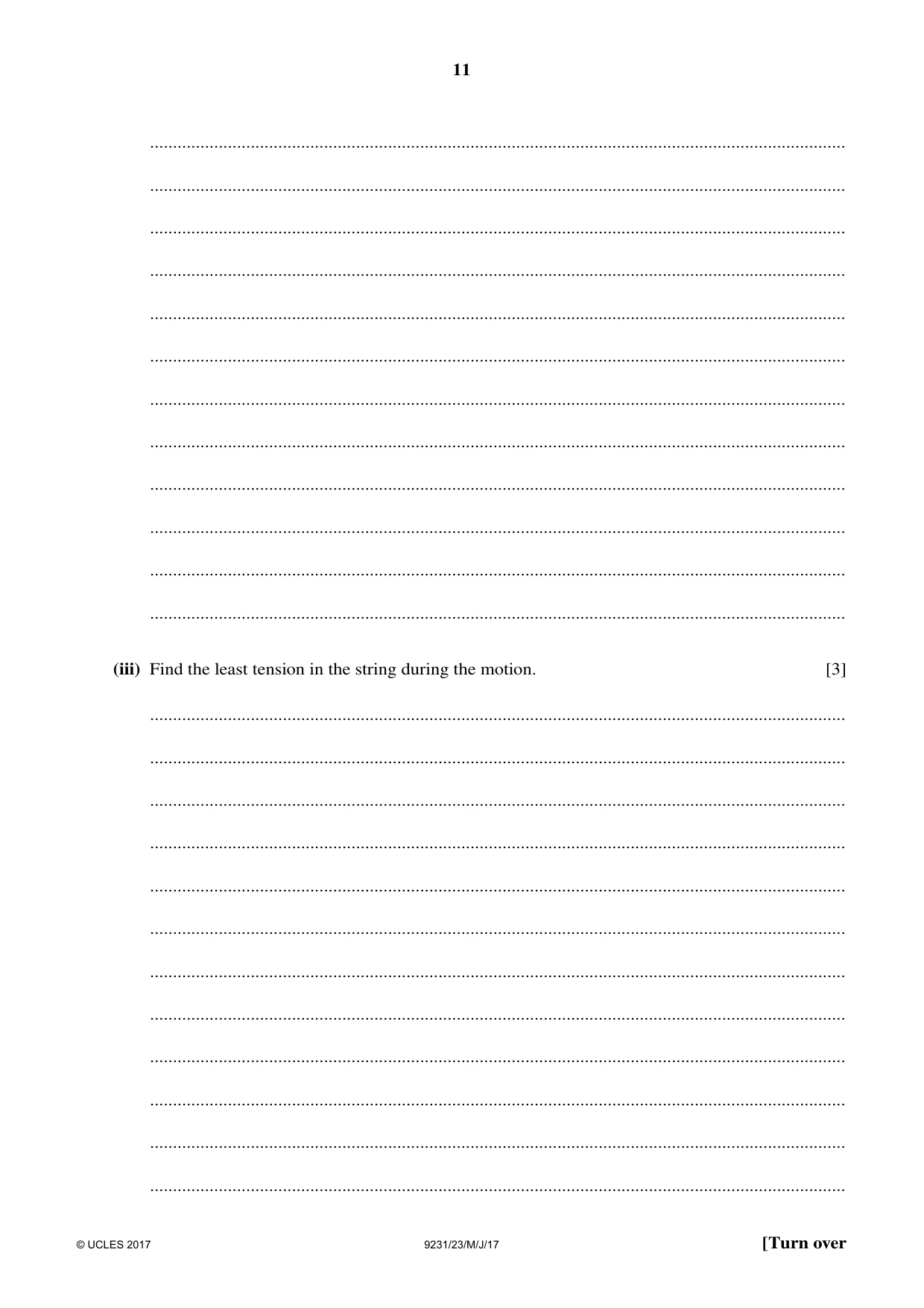 Cambridge A Level Mathematics - Further 9231 2017 May/June Paper 2 · Variant 3 question paper, page 11 of 24