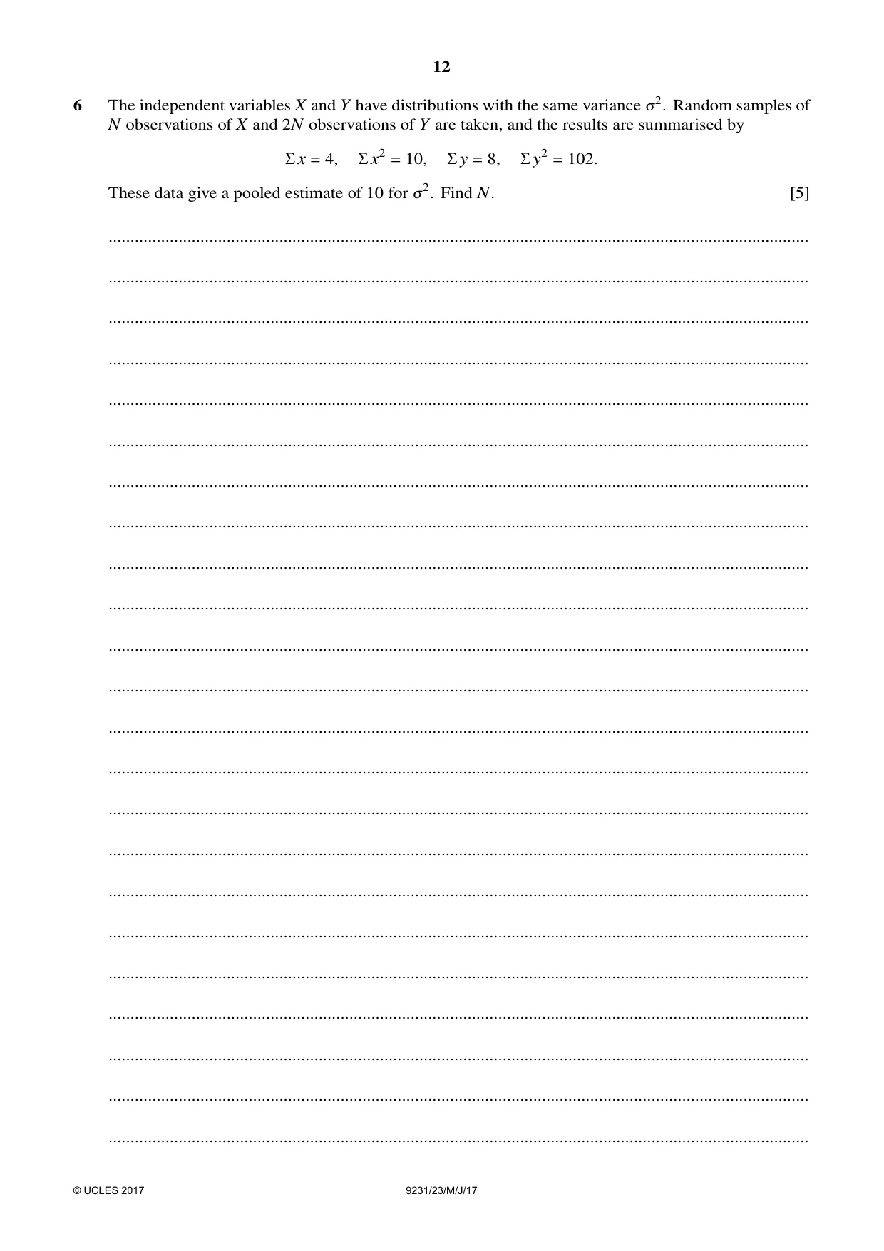 Cambridge A Level Mathematics - Further 9231 2017 May/June Paper 2 · Variant 3 question paper, page 12 of 24