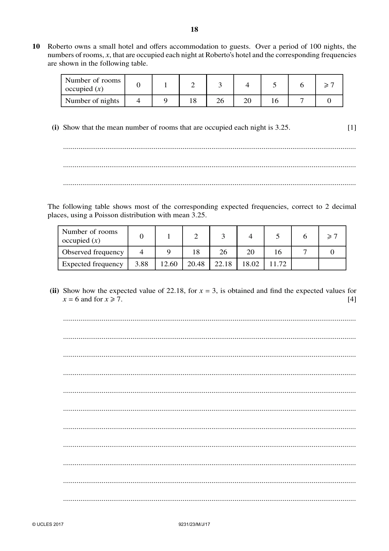 Cambridge A Level Mathematics - Further 9231 2017 May/June Paper 2 · Variant 3 question paper, page 18 of 24
