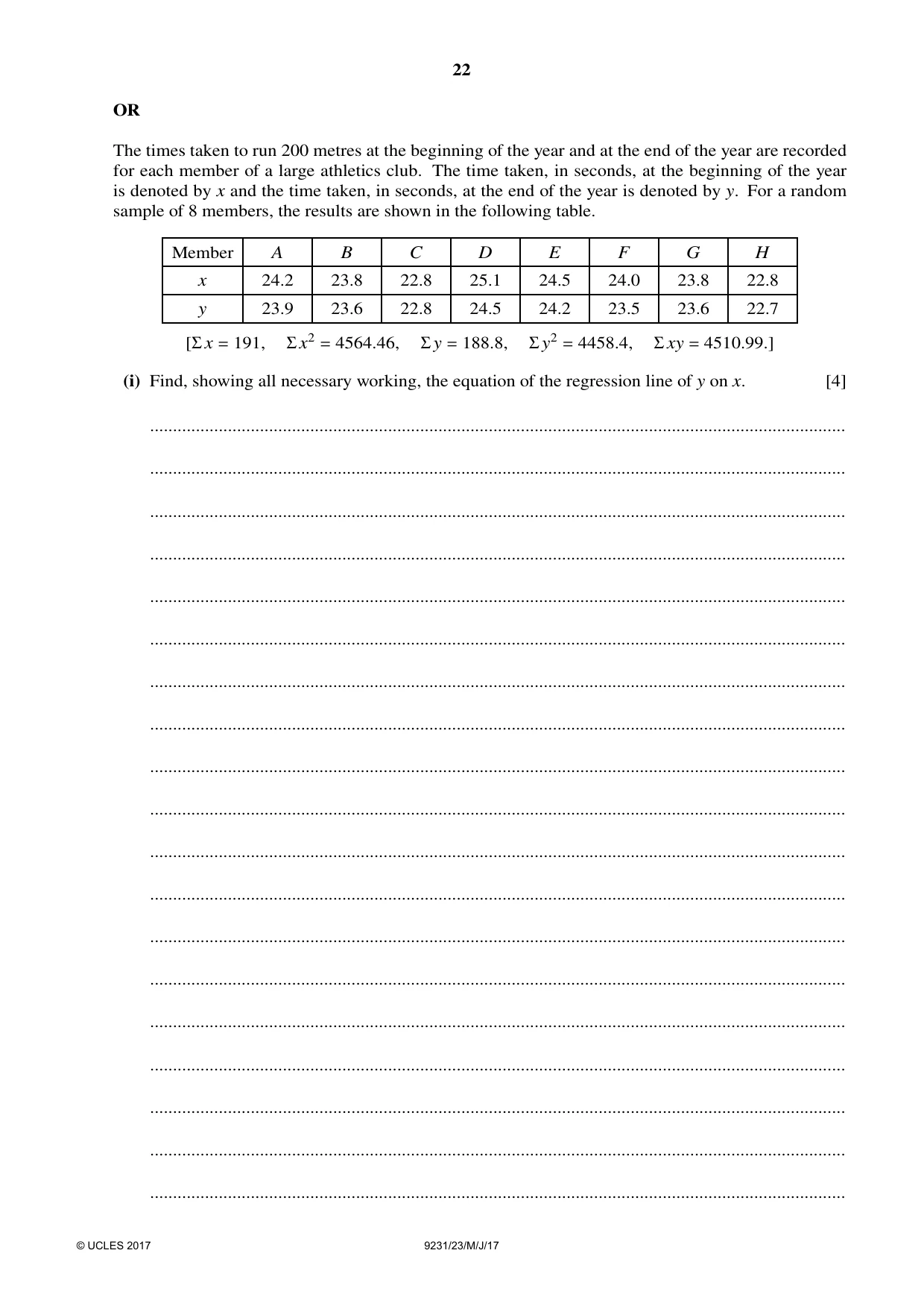 Cambridge A Level Mathematics - Further 9231 2017 May/June Paper 2 · Variant 3 question paper, page 22 of 24