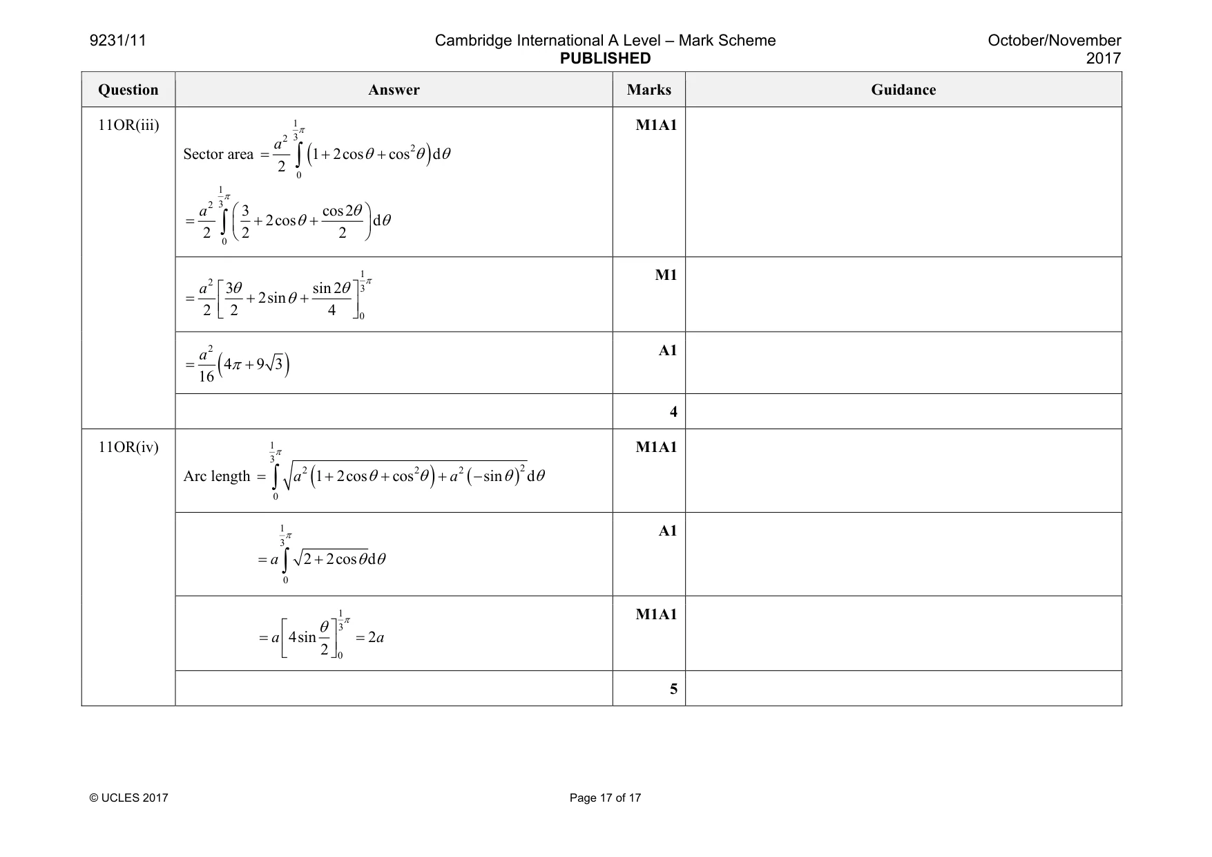 Mark scheme, page 17 of 17