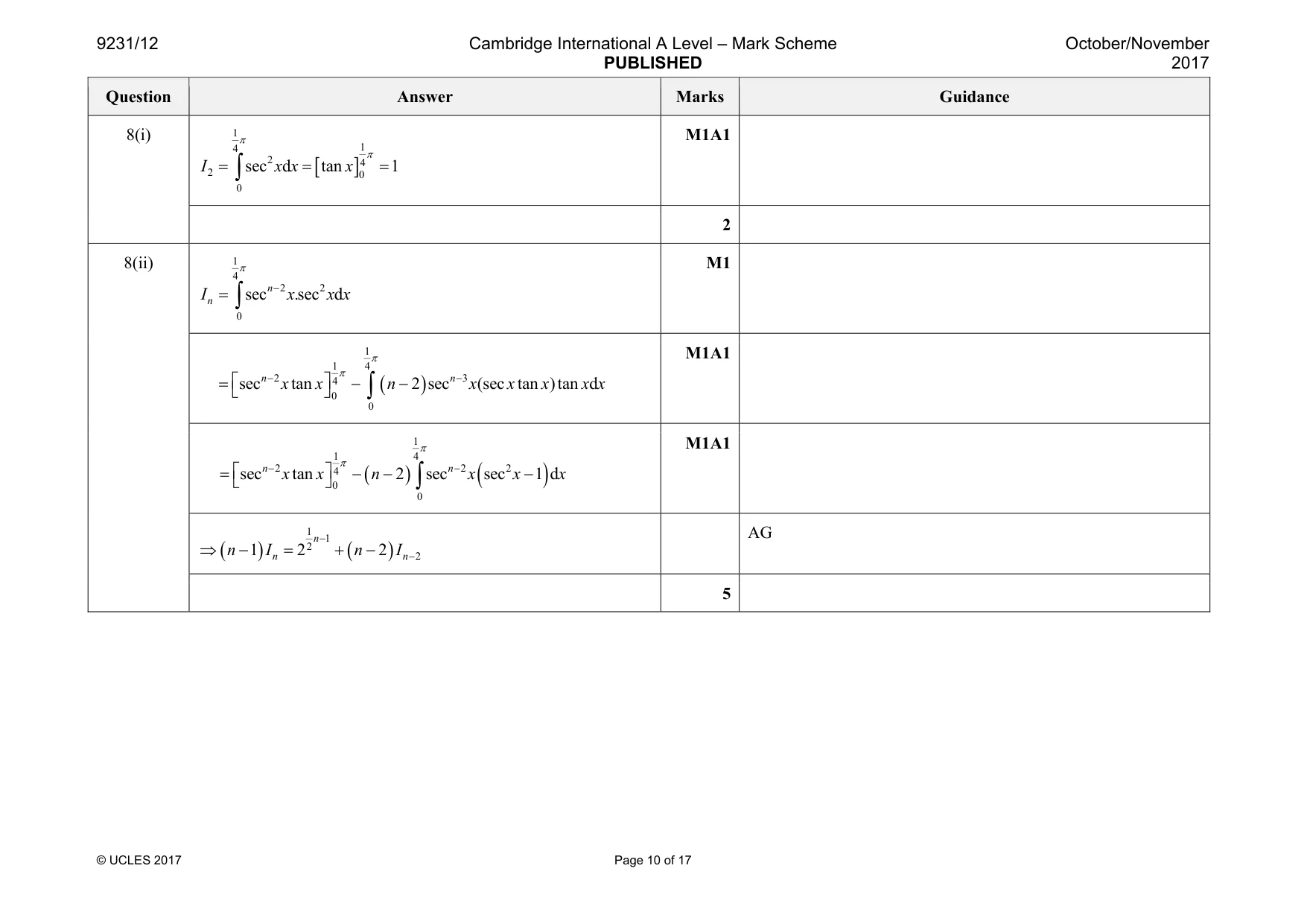 Mark scheme, page 10 of 17
