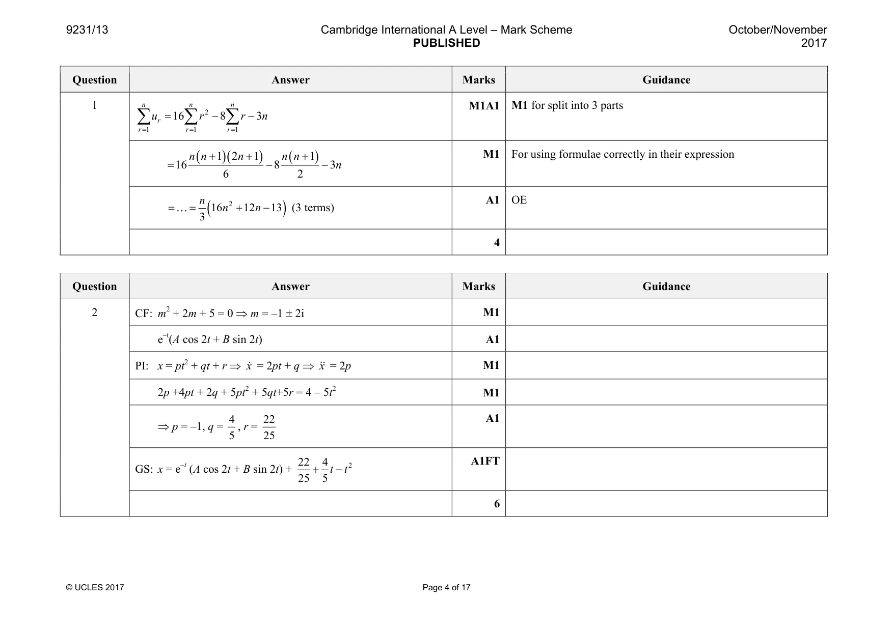 Mark scheme, page 4 of 17