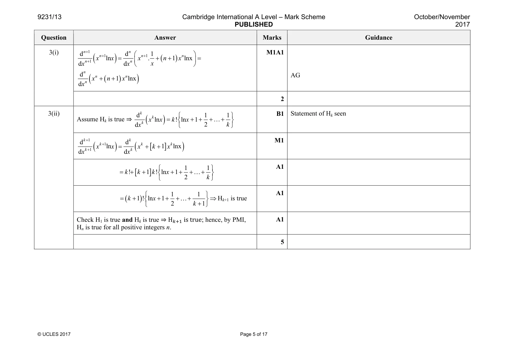 Mark scheme, page 5 of 17