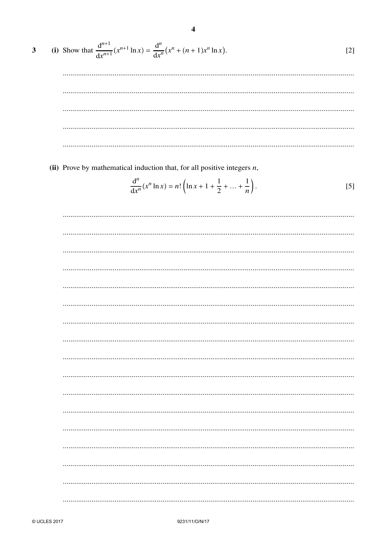 Cambridge A Level Mathematics - Further 9231 2017 Oct/Nov Paper 1 · Variant 1 question paper, page 4 of 24