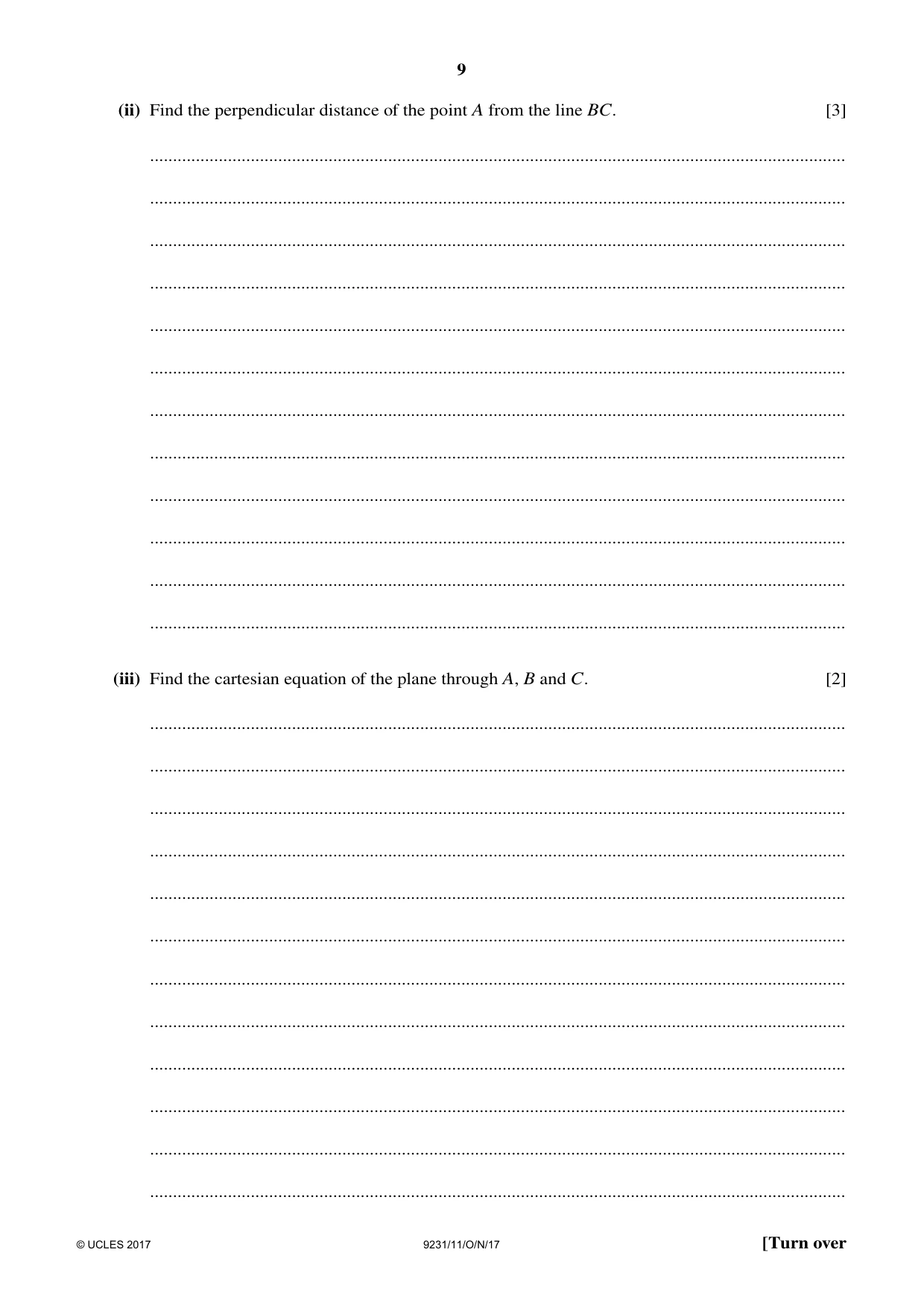 Cambridge A Level Mathematics - Further 9231 2017 Oct/Nov Paper 1 · Variant 1 question paper, page 9 of 24