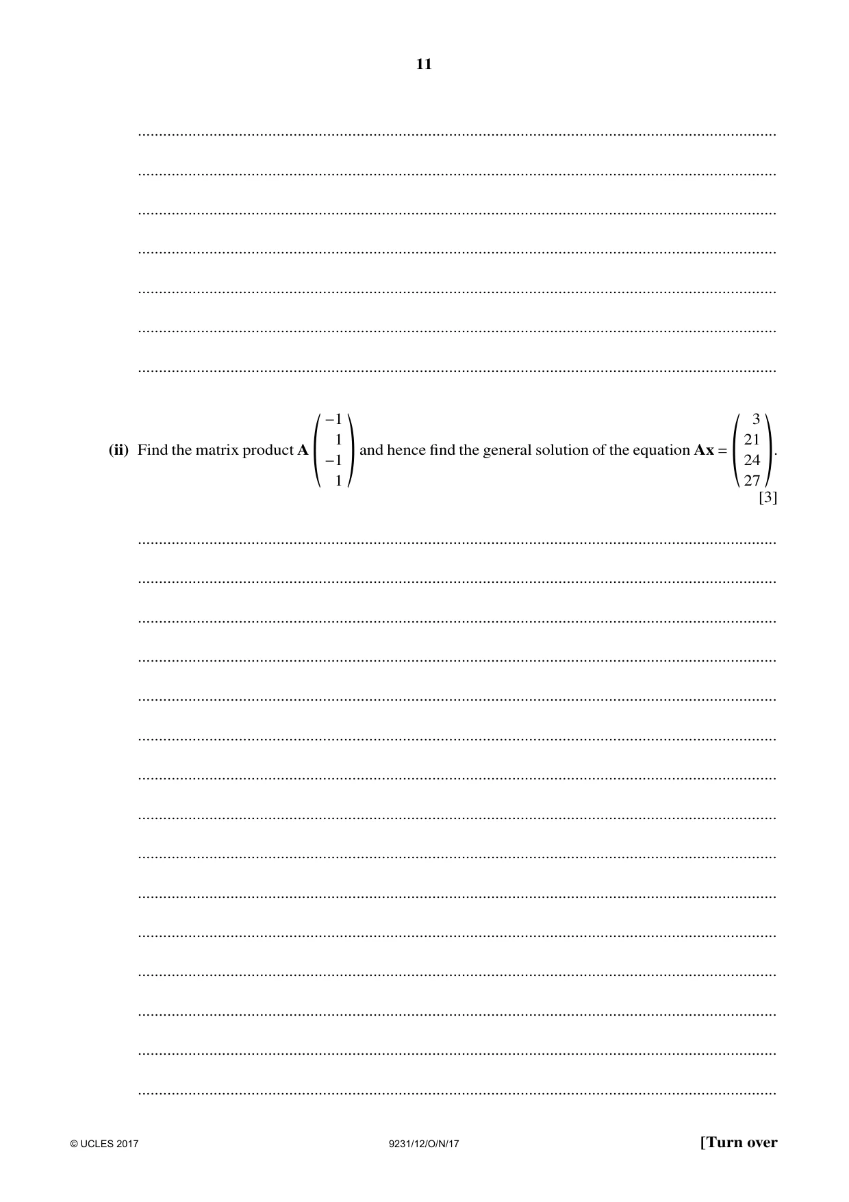 Cambridge A Level Mathematics - Further 9231 2017 Oct/Nov Paper 1 · Variant 2 question paper, page 11 of 24