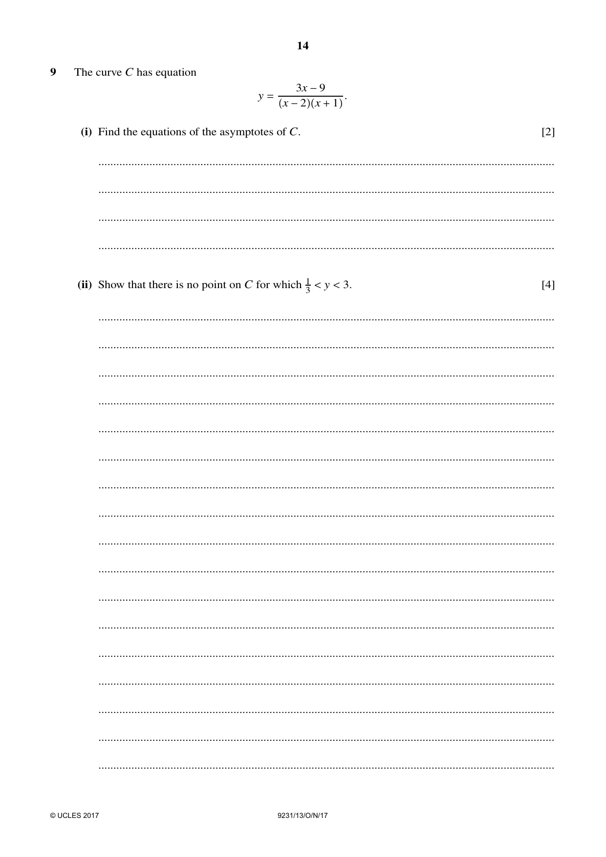 Cambridge A Level Mathematics - Further 9231 2017 Oct/Nov Paper 1 · Variant 3 question paper, page 14 of 24