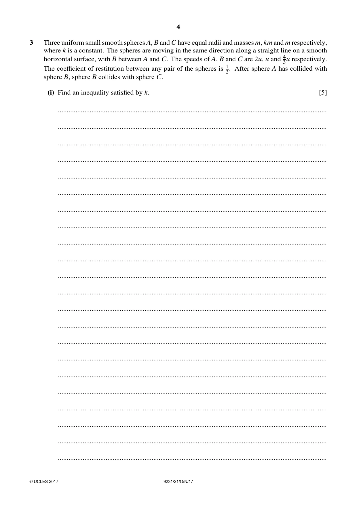 Cambridge A Level Mathematics - Further 9231 2017 Oct/Nov Paper 2 · Variant 1 question paper, page 4 of 24