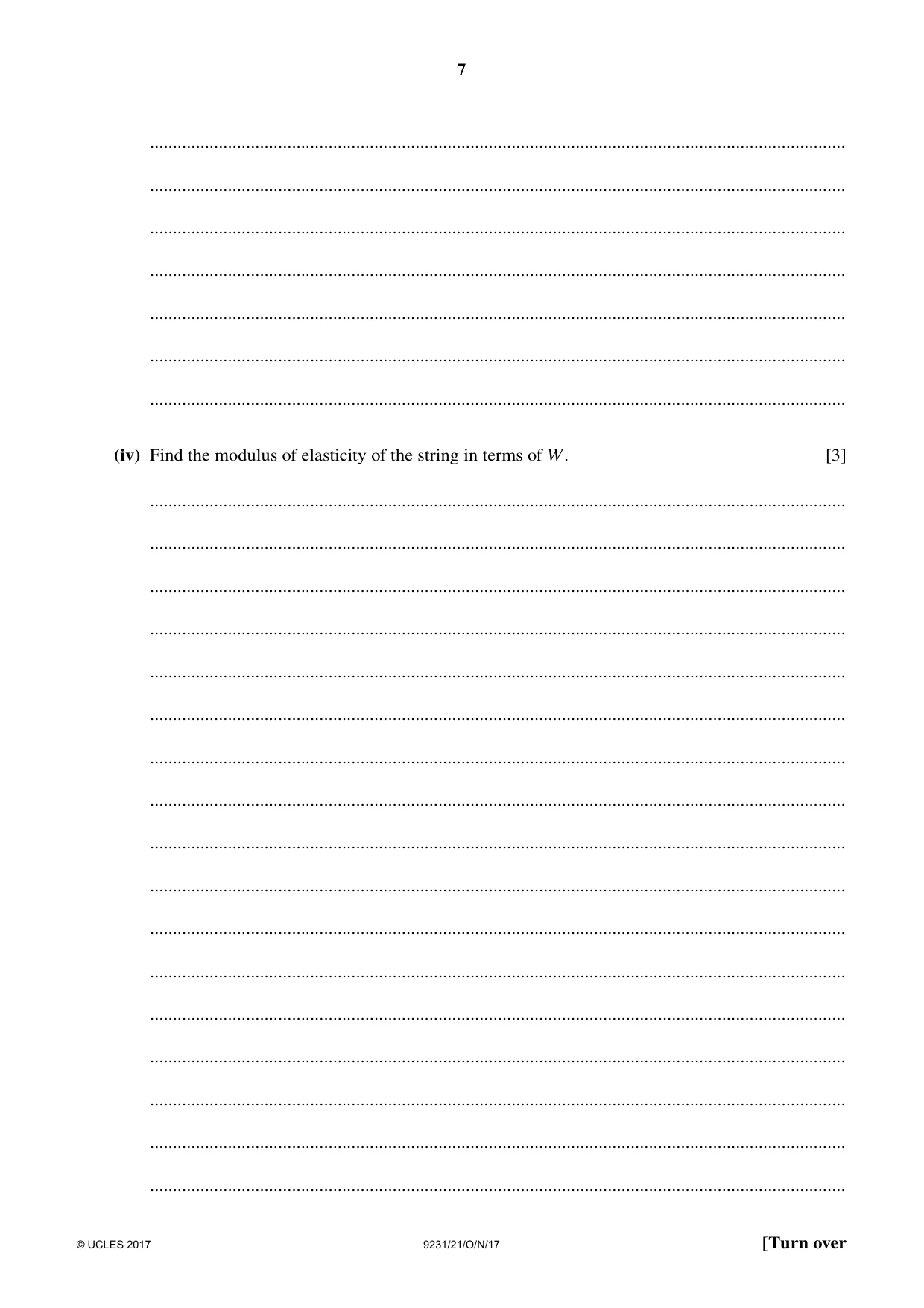 Cambridge A Level Mathematics - Further 9231 2017 Oct/Nov Paper 2 · Variant 1 question paper, page 7 of 24