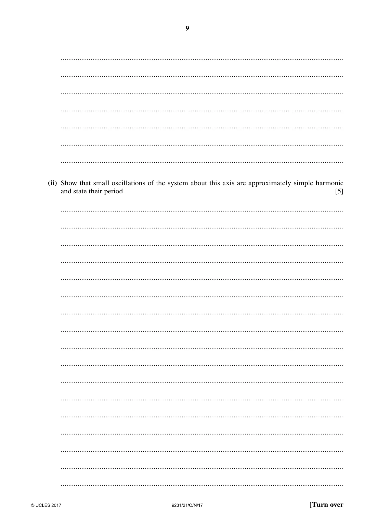 Cambridge A Level Mathematics - Further 9231 2017 Oct/Nov Paper 2 · Variant 1 question paper, page 9 of 24