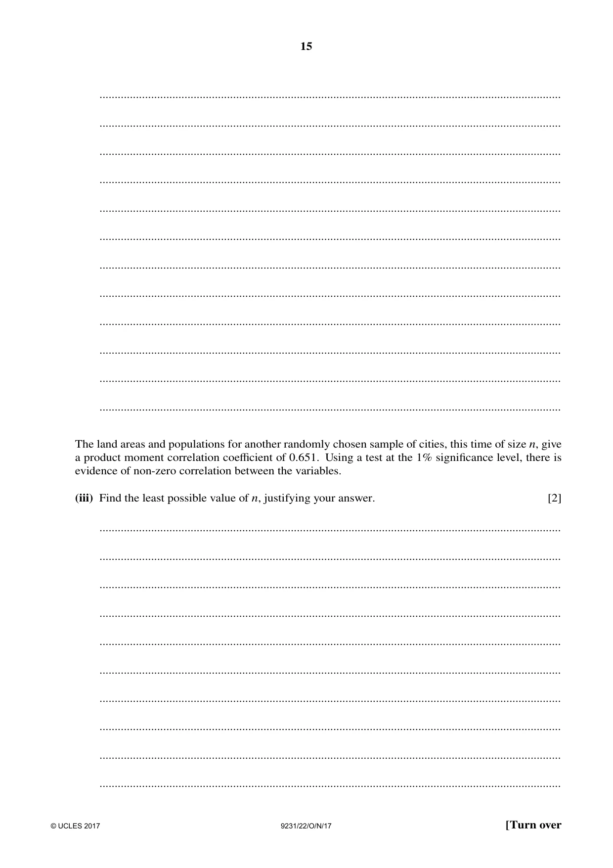 Cambridge A Level Mathematics - Further 9231 2017 Oct/Nov Paper 2 · Variant 2 question paper, page 15 of 24