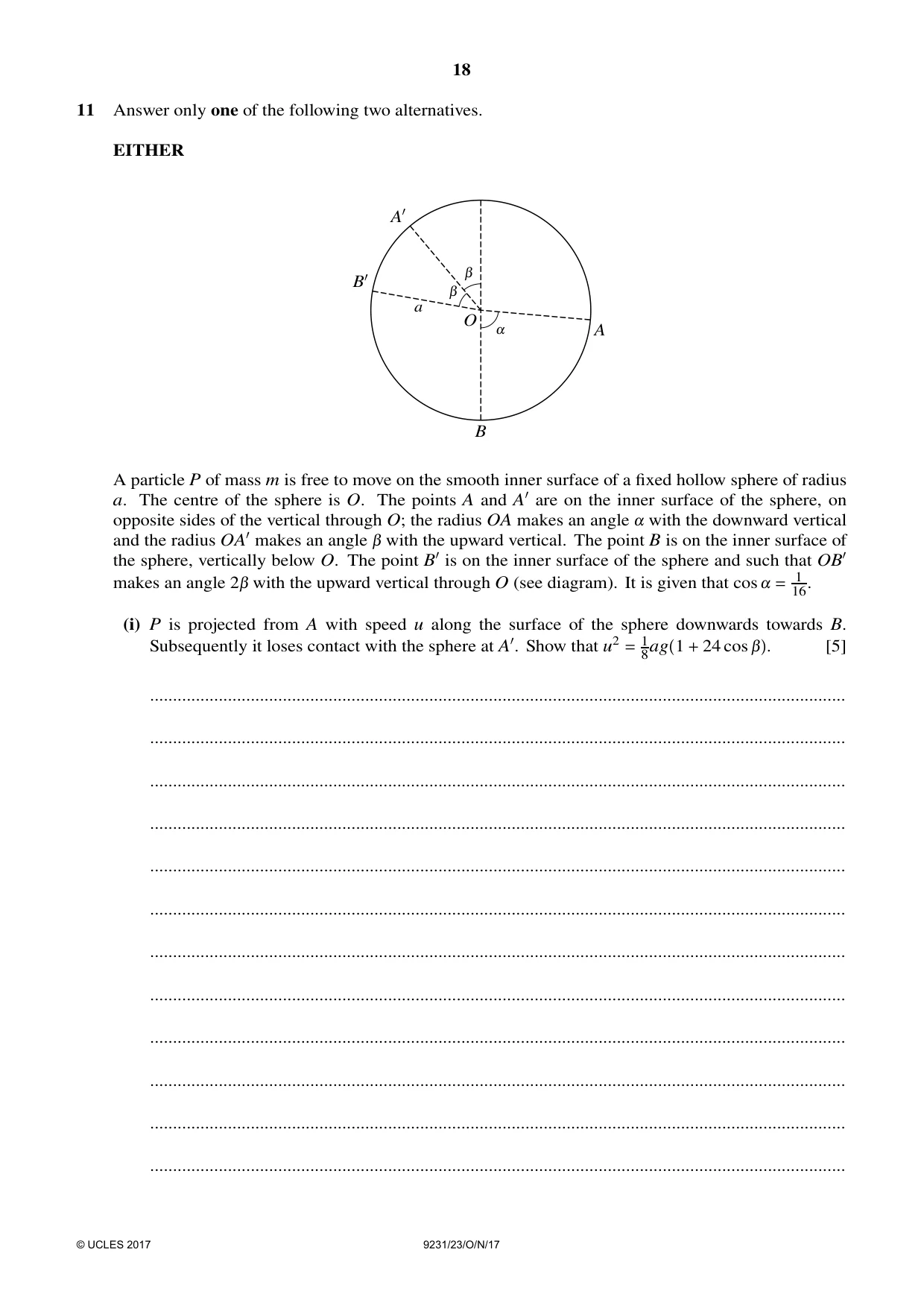 Cambridge A Level Mathematics - Further 9231 2017 Oct/Nov Paper 2 · Variant 3 question paper, page 18 of 24