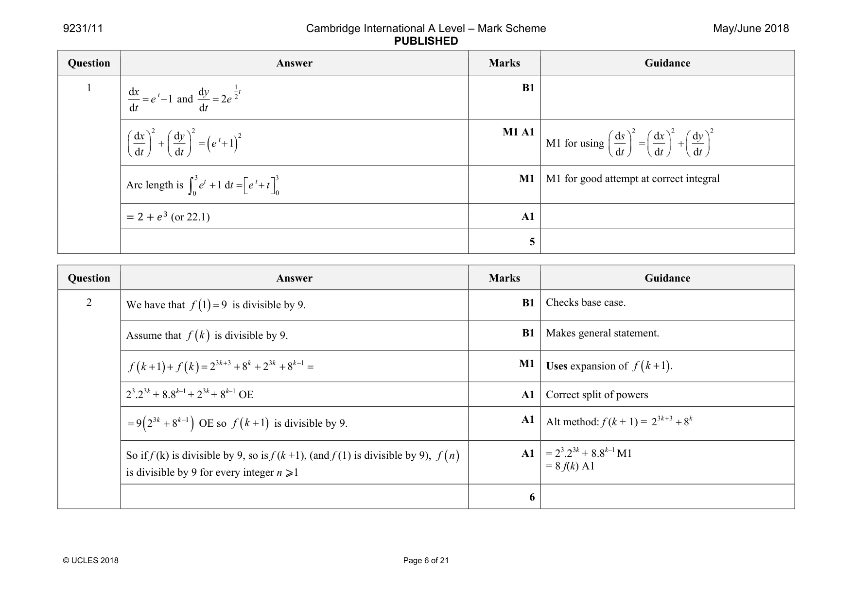 Mark scheme, page 6 of 21