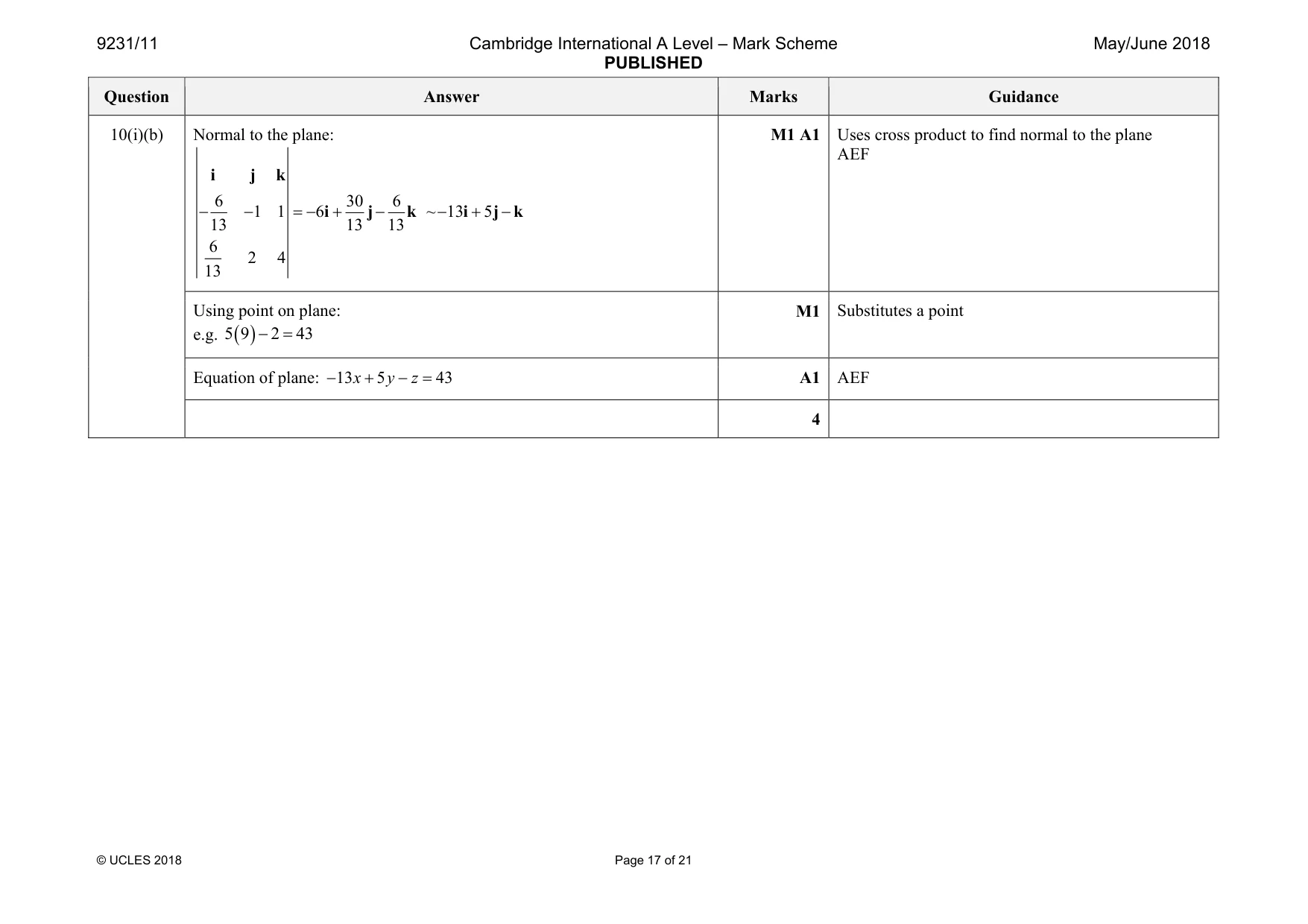 Mark scheme, page 17 of 21