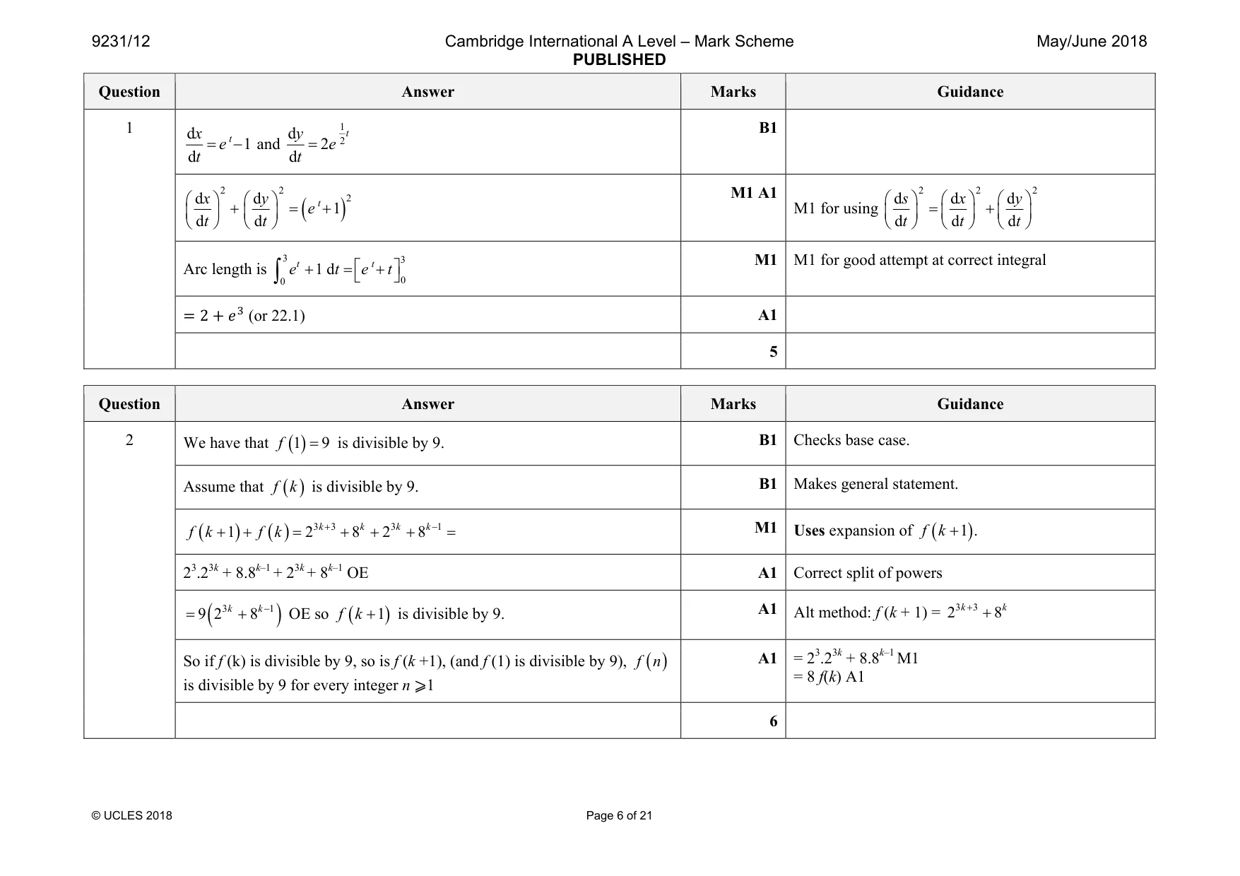 Mark scheme, page 6 of 21