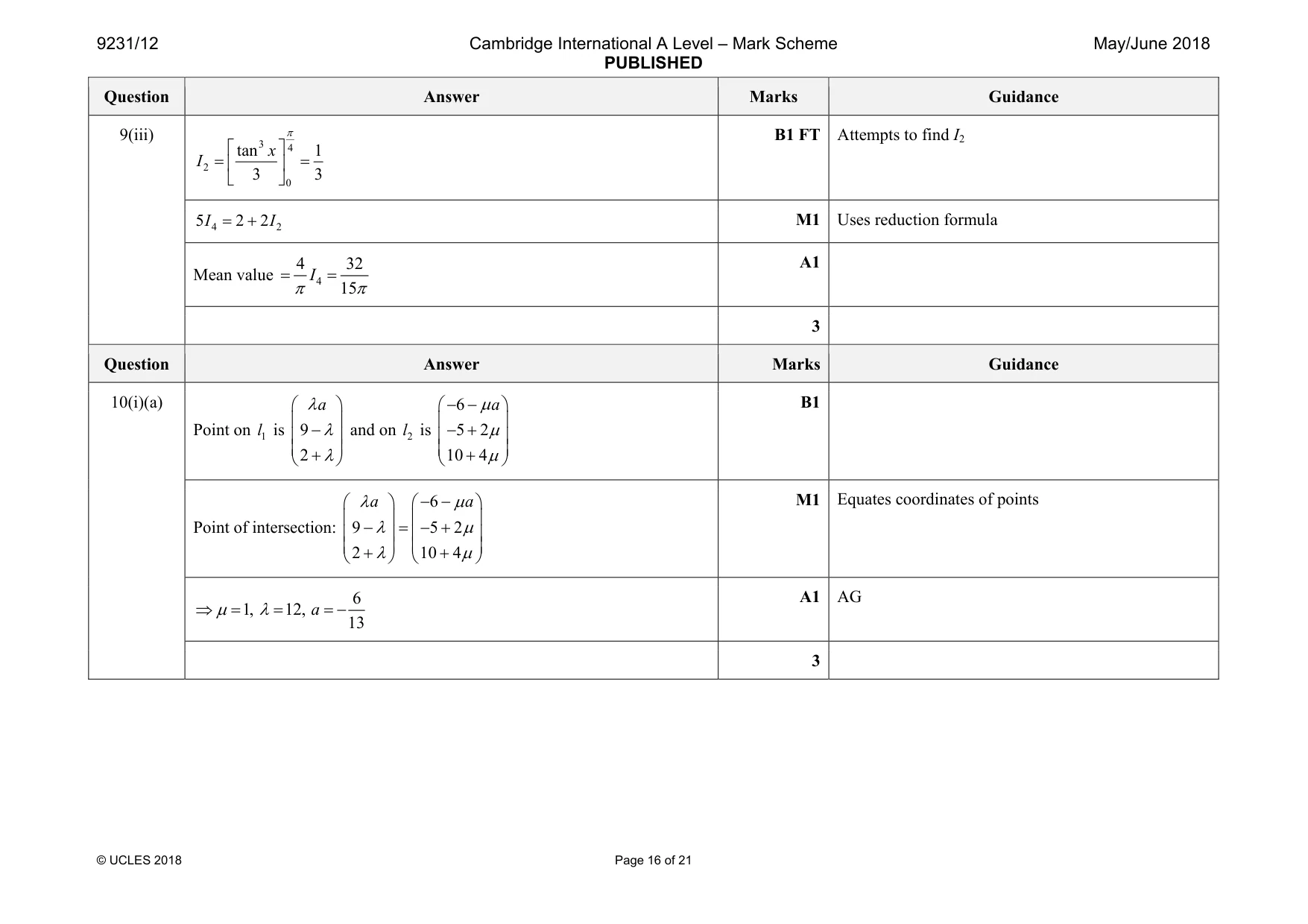 Mark scheme, page 16 of 21