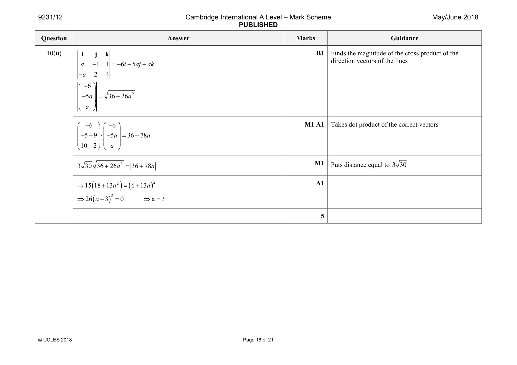 Mark scheme, page 18 of 21