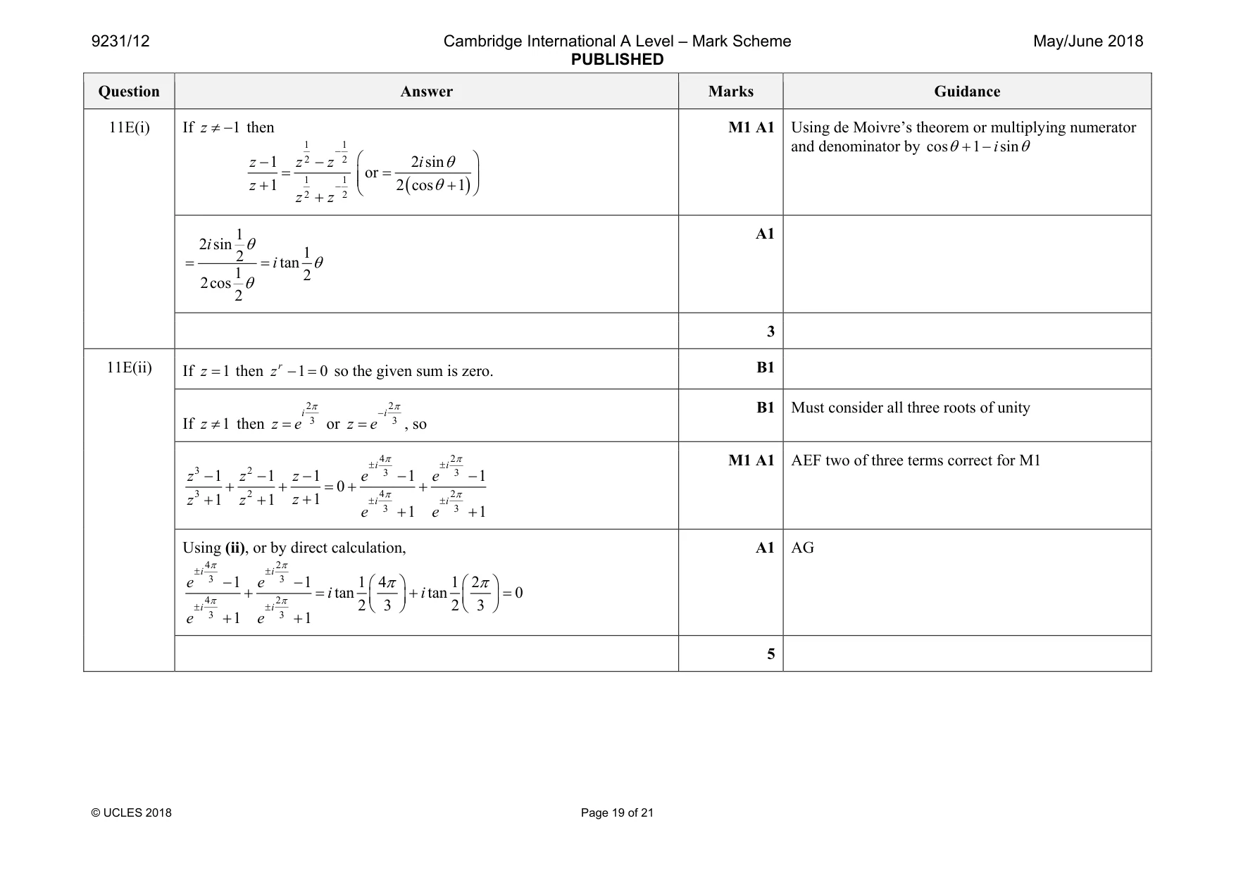 Mark scheme, page 19 of 21