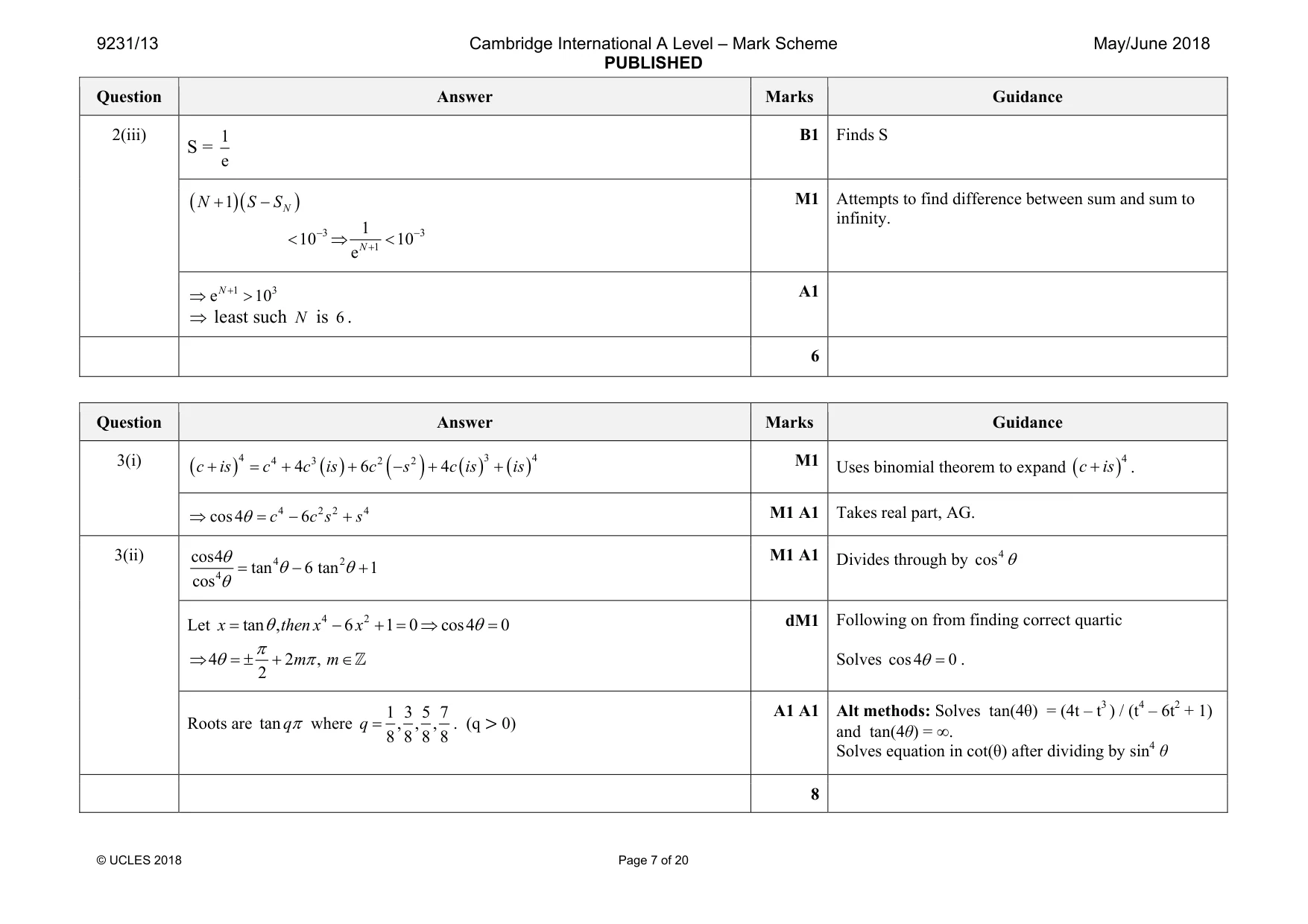 Mark scheme, page 7 of 20