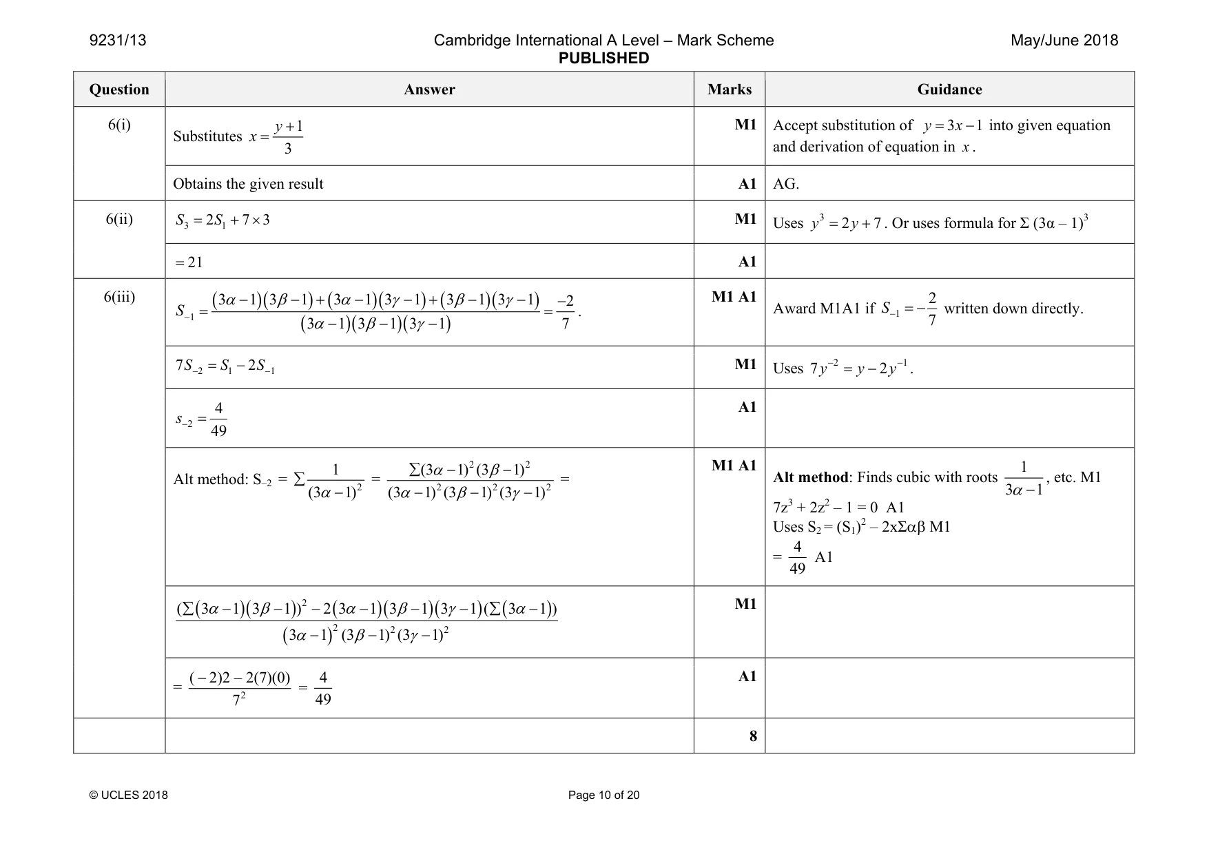 Mark scheme, page 10 of 20