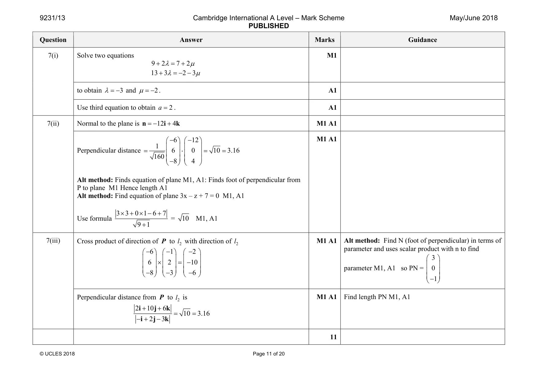Mark scheme, page 11 of 20