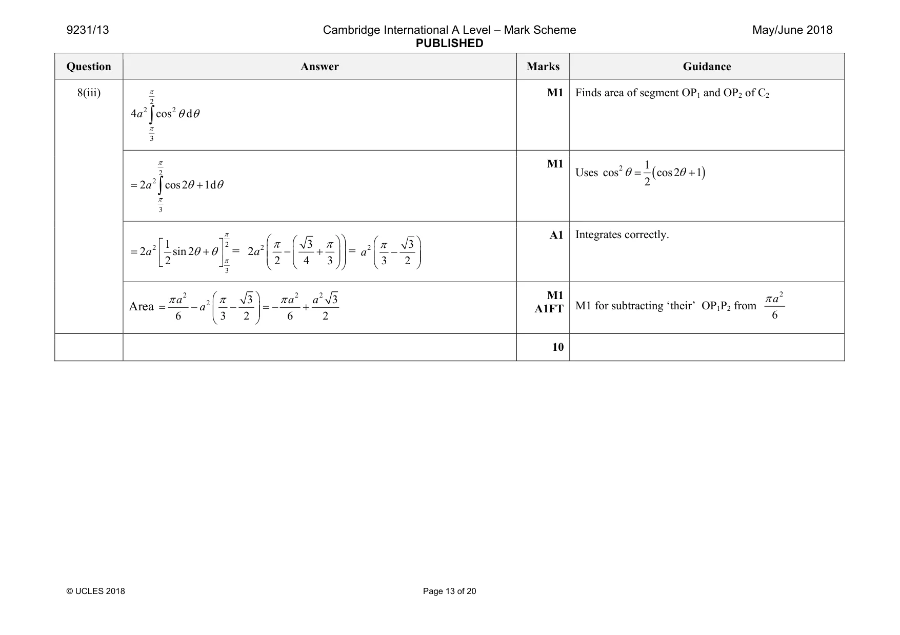Mark scheme, page 13 of 20